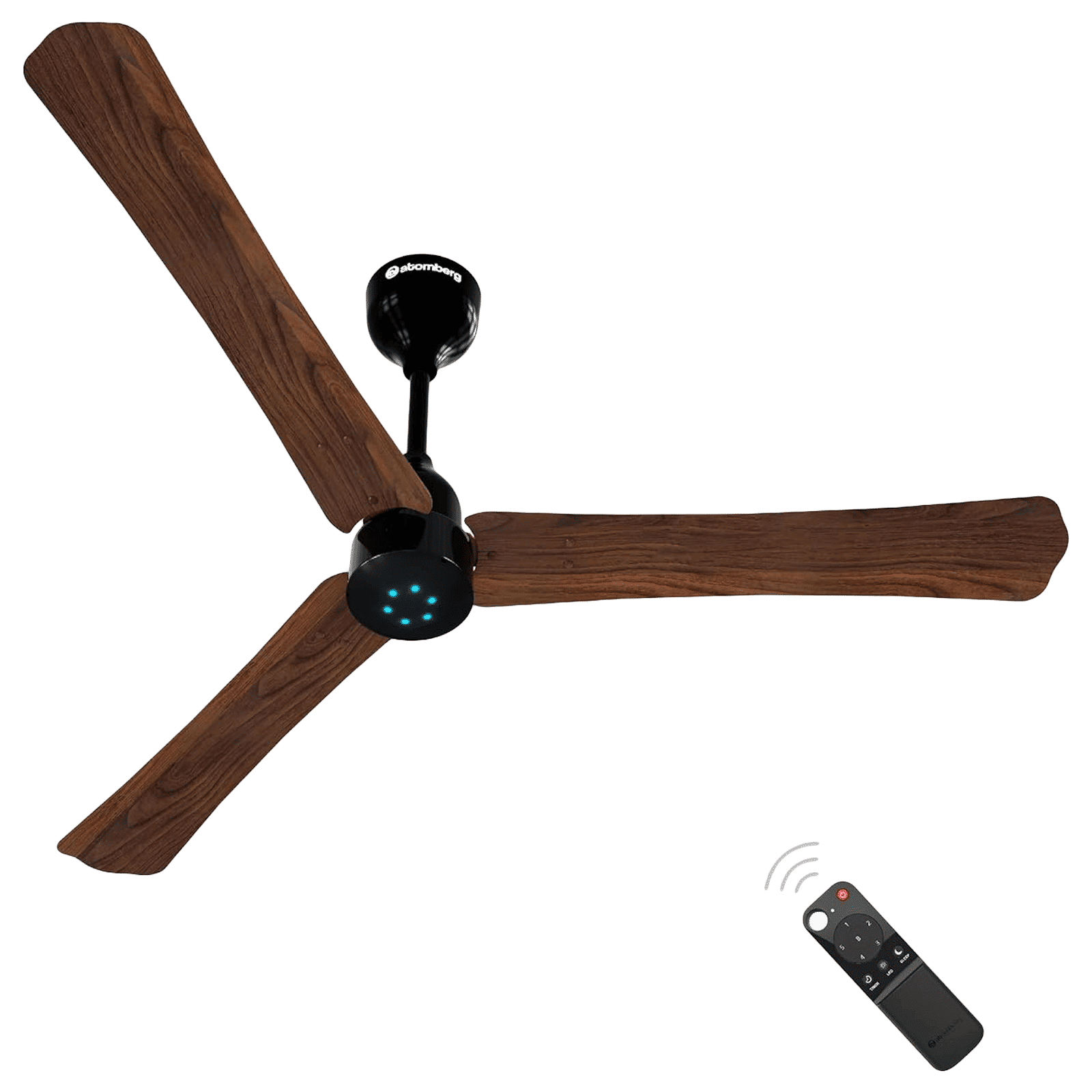 atomberg Renesa Plus 5 Star 1200mm 3 Blade BLDC Motor Ceiling Fan with Remote (LED Indicator, Dark Walnut)_1