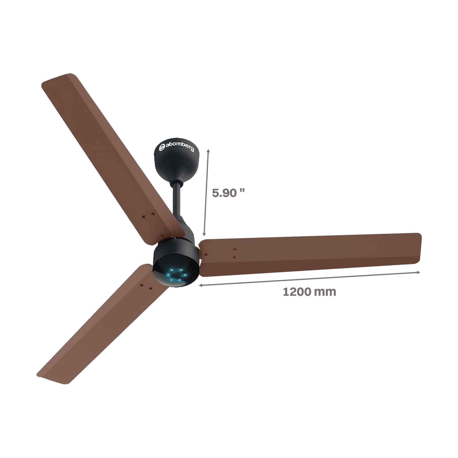 atomberg Renesa Smart 5 Star 1200mm 3 Blade BLDC Motor Smart Ceiling Fan with Remote (Boost Mode, Brown Black) atomberg Renesa Smart 5 Star 1200mm 3 Blade BLDC Motor Smart Ceiling Fan with Remote (Boost Mode, Brown Black)_2