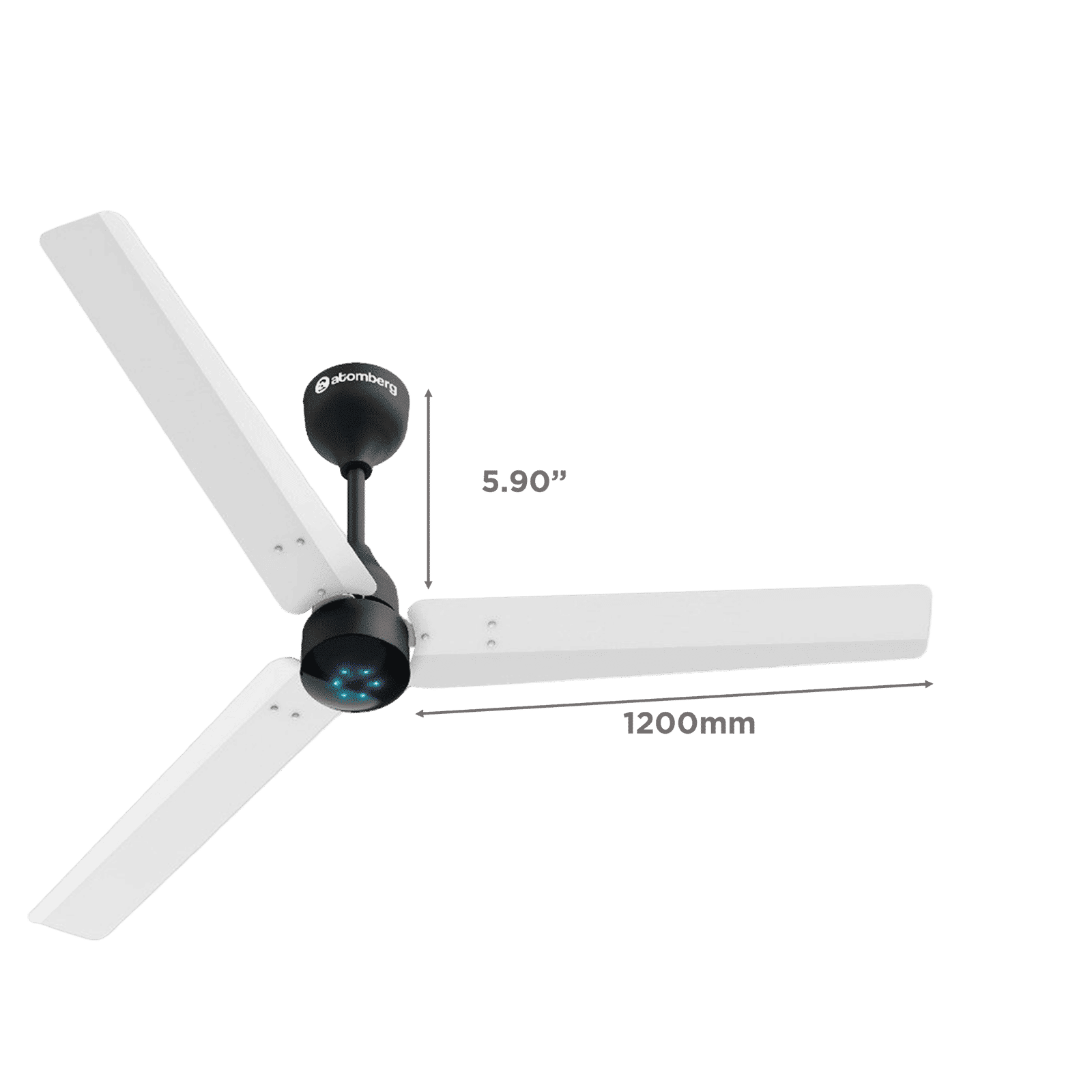 atomberg Renesa Smart 5 Star 1200mm 3 Blade BLDC Motor Smart Ceiling Fan with Remote (Boost Mode, White Black)_2