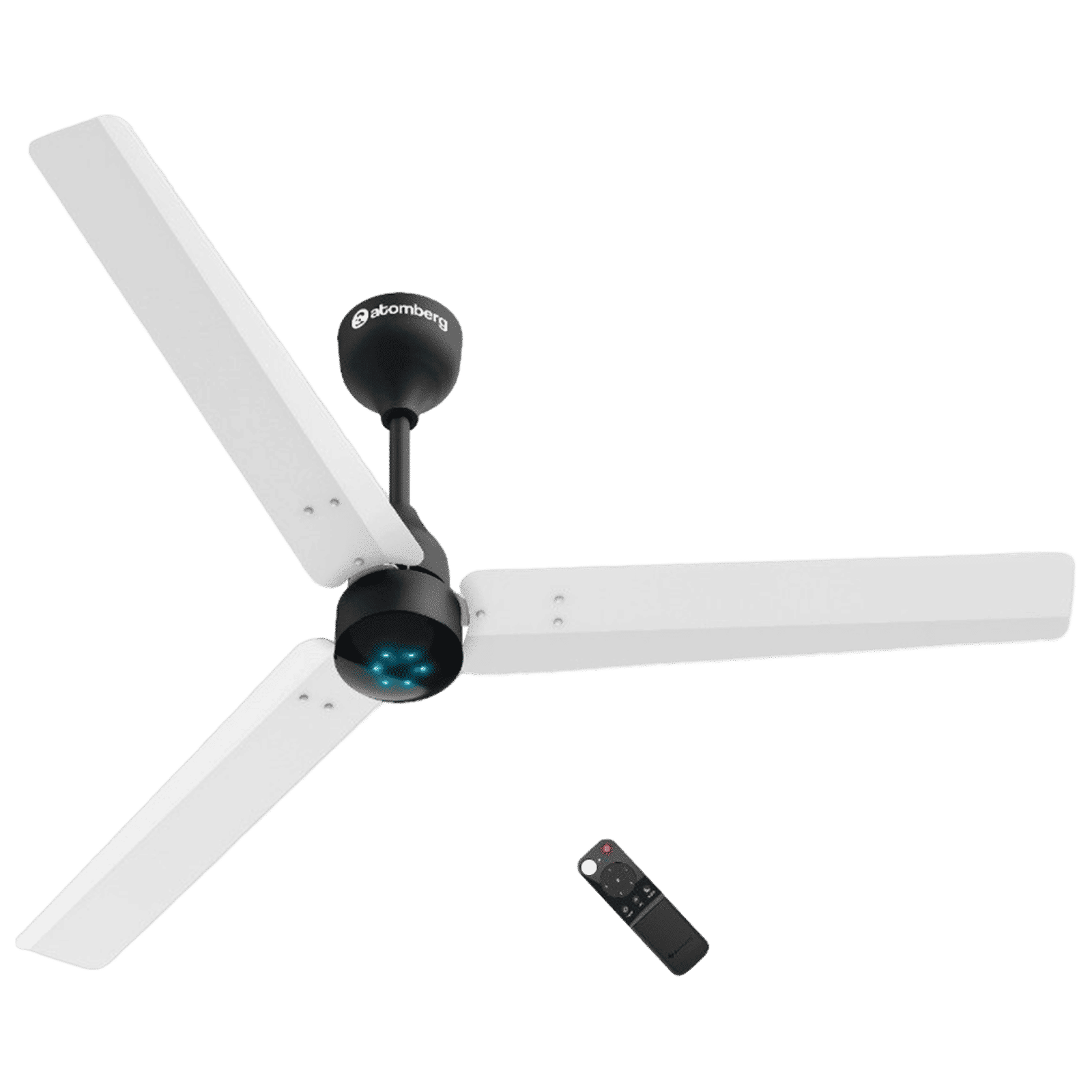 atomberg Renesa Smart 5 Star 1200mm 3 Blade BLDC Motor Smart Ceiling Fan with Remote (Boost Mode, White Black)_1