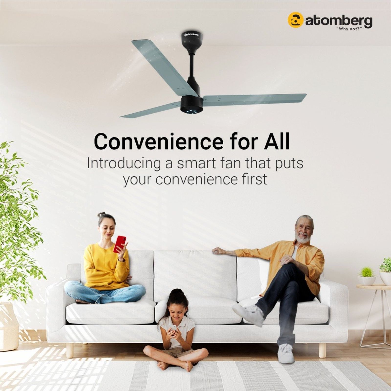 atomberg Renesa Smart 5 Star 1200mm 3 Blade BLDC Motor Smart Ceiling Fan with Remote (Boost Mode, Misty Teal) atomberg Renesa Smart 5 Star 1200mm 3 Blade BLDC Motor Smart Ceiling Fan with Remote (Boost Mode, Misty Teal)_4
