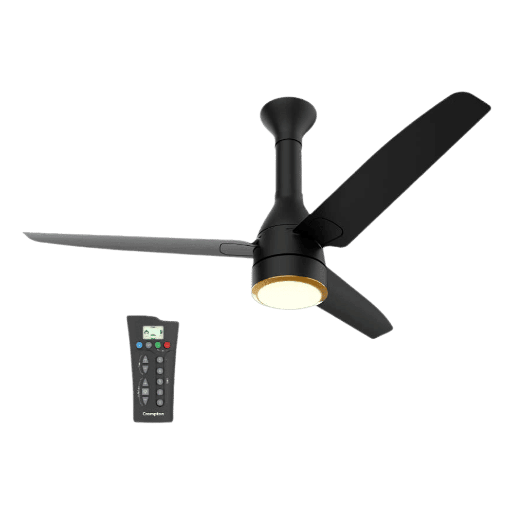 Crompton Energion Roverr Underlight 5 Star 1200mm 3 Blade BLDC Motor Ceiling Fan with Remote (Intelligent Memory Function, Matte Black)_1