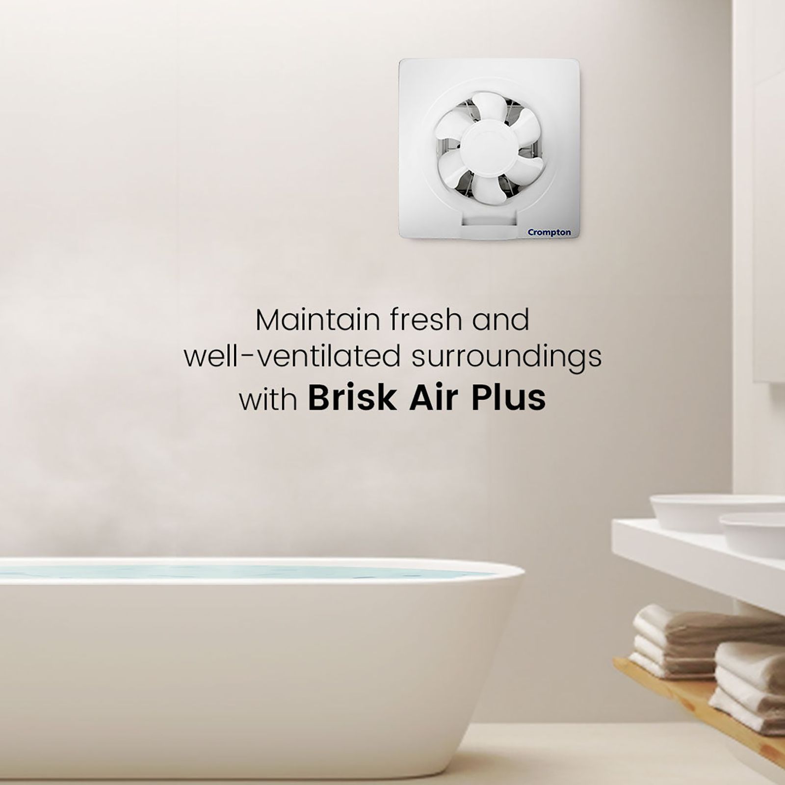 Crompton Brisk Air Plus 6 Inch 150mm Exhaust Fan (Auto Dust Protection Shutters, White) Crompton Brisk Air Plus 6 Inch 150mm Exhaust Fan (Auto Dust Protection Shutters, White)_4
