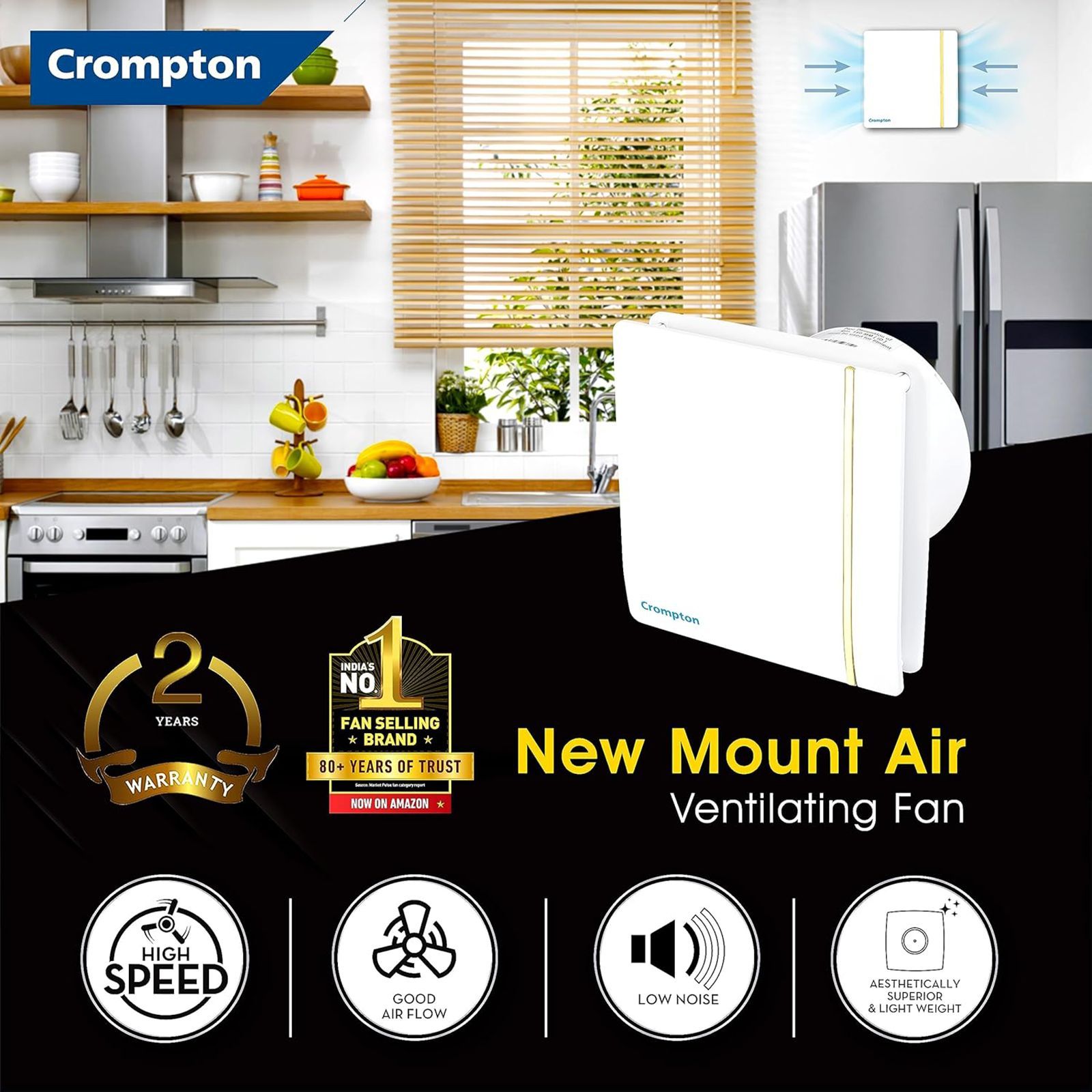 Crompton Mountair New 6 Inch 150mm Exhaust Fan (Silent Operation, White)_4