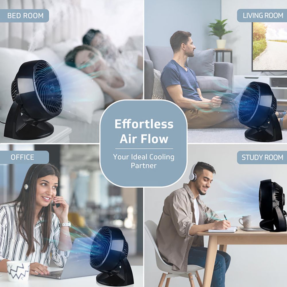 V-GUARD Spinny Pro 180mm 3 Blade Induction Motor Table Fan (90 Degree Tilt Rotation, Black)_10