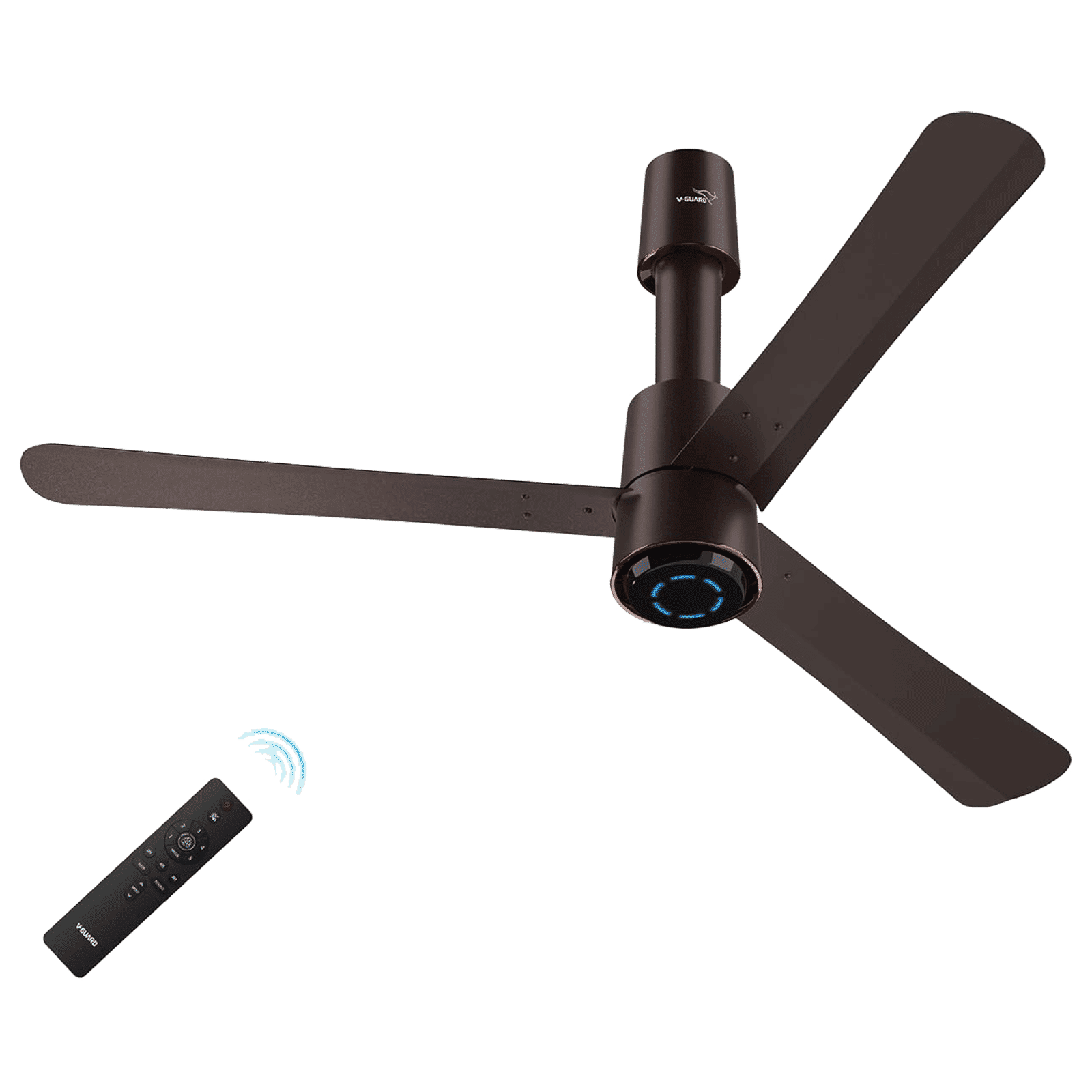 V-GUARD Insight-G 5 Star 1200mm 3 Blade BLDC Motor Ceiling Fan with Remote (UI LED Lights, Elegance Brown Matte)_1