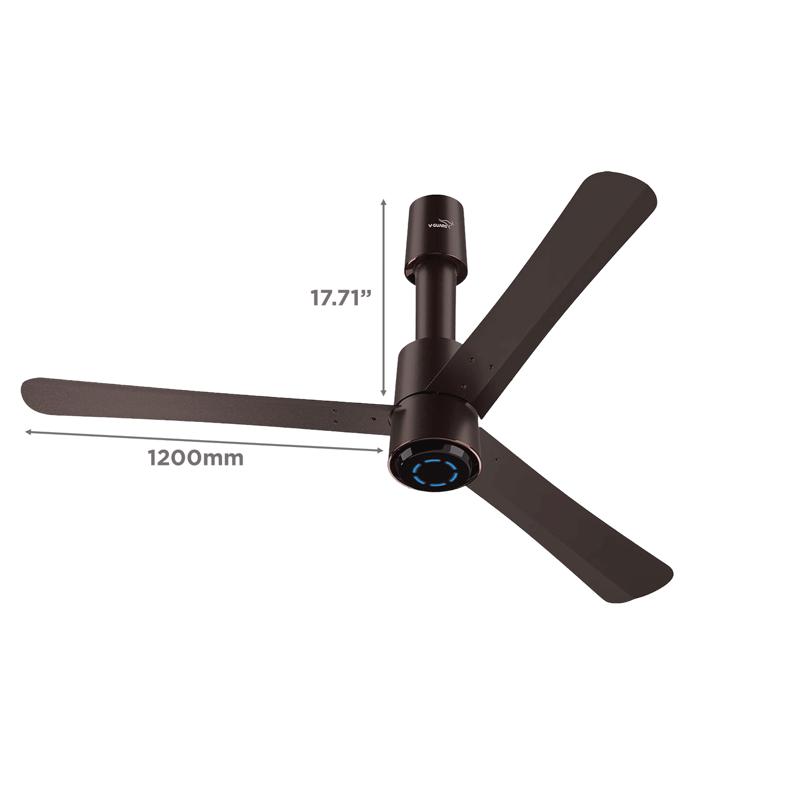 V-GUARD Insight-G 5 Star 1200mm 3 Blade BLDC Motor Ceiling Fan with Remote (UI LED Lights, Elegance Brown Matte)_2