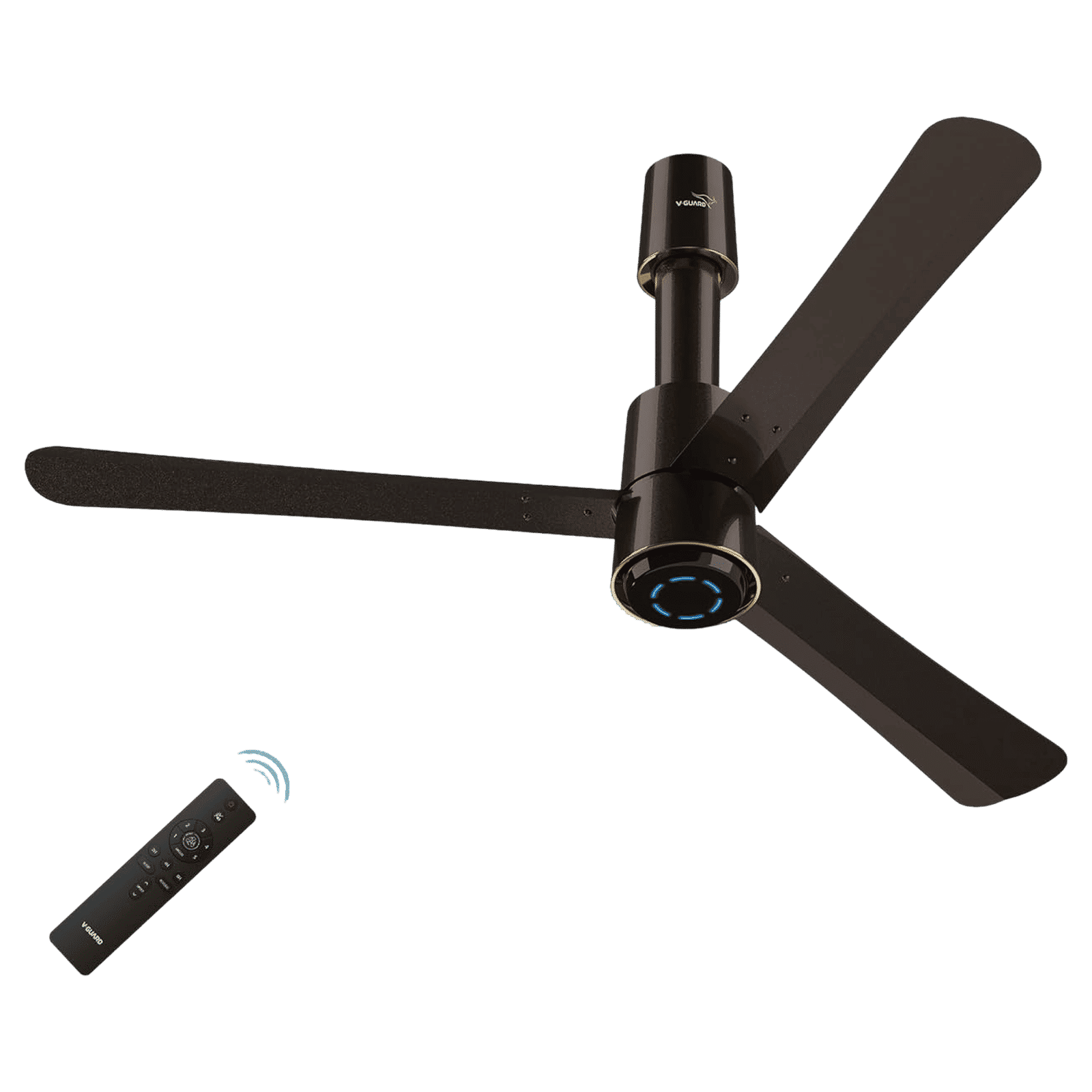 V-GUARD Insight-G 5 Star 1200mm 3 Blade BLDC Motor Ceiling Fan with Remote (UI LED Lights, Choco Brown Glow)_1