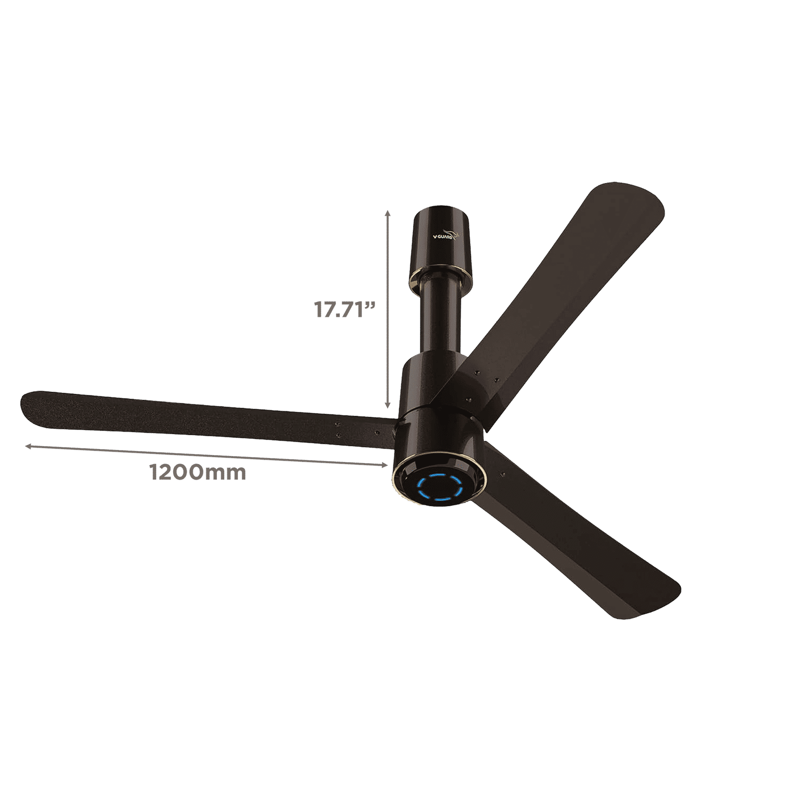 V-GUARD Insight-G 5 Star 1200mm 3 Blade BLDC Motor Ceiling Fan with Remote (UI LED Lights, Choco Brown Glow)_2