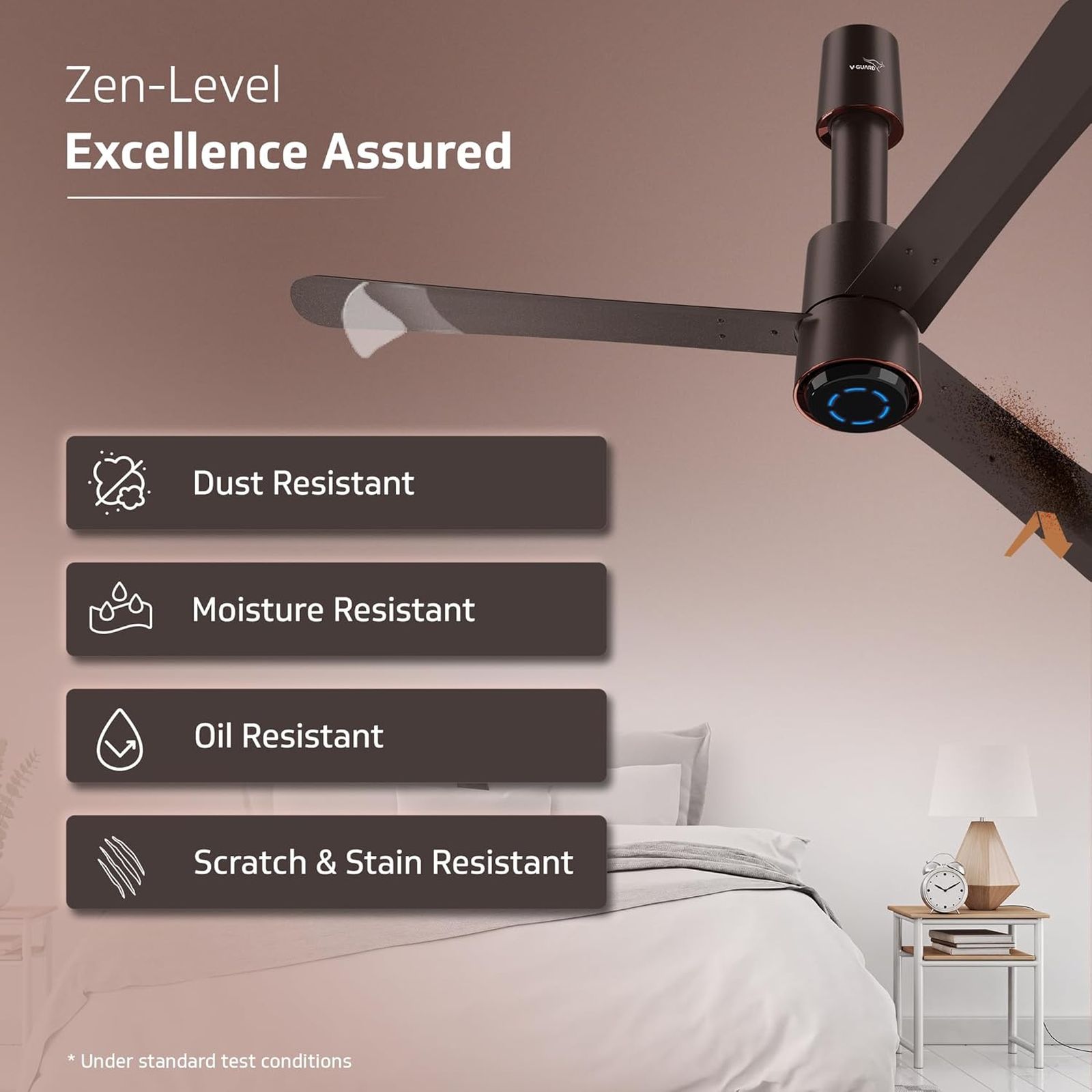 V-GUARD Insight-G 5 Star 1200mm 3 Blade BLDC Motor Ceiling Fan with Remote (UI LED Lights, Choco Brown Glow)_7