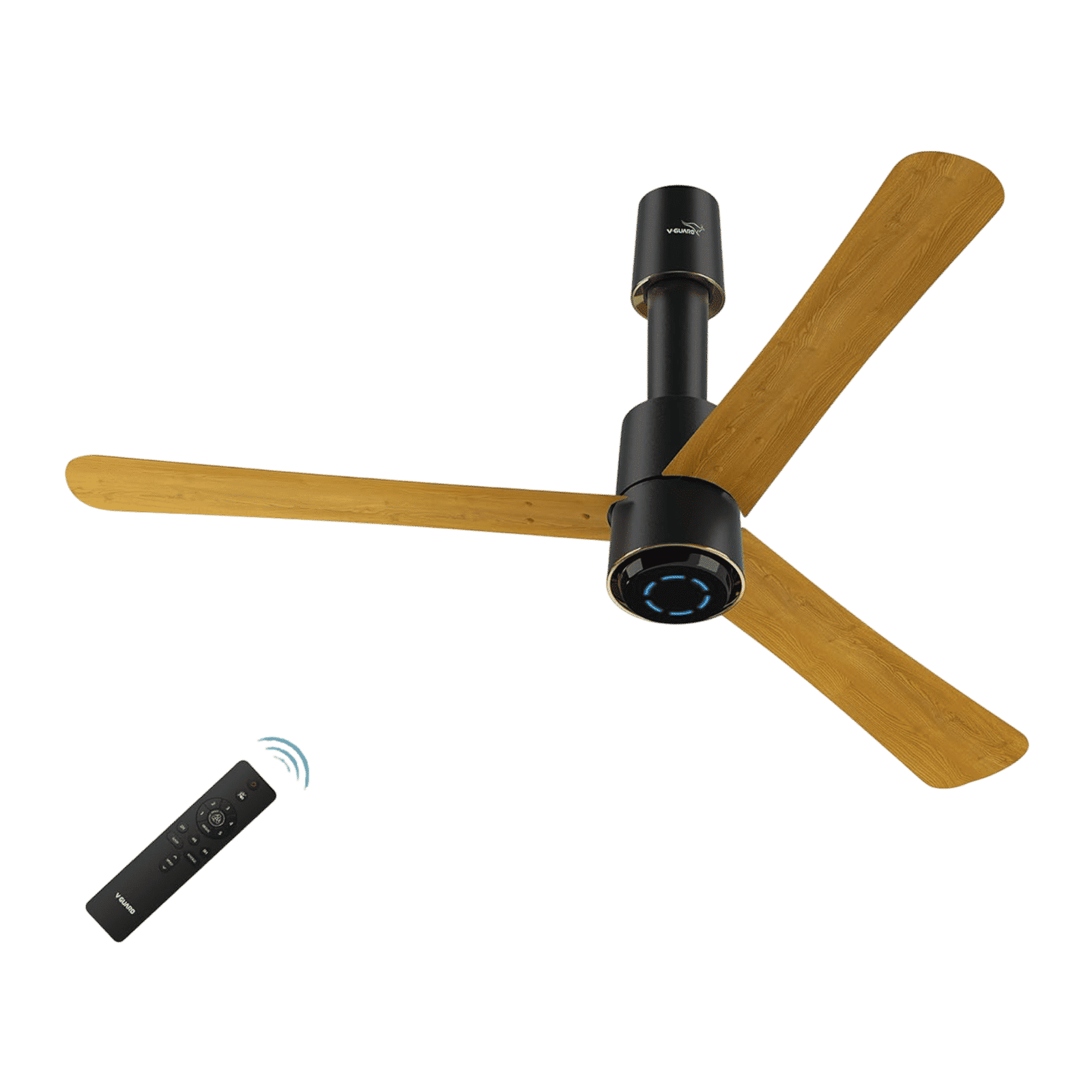 V-GUARD Insight-G 5 Star 1200mm 3 Blade BLDC Motor Ceiling Fan with Remote (UI LED Lights, Choco Gold Wood)_1