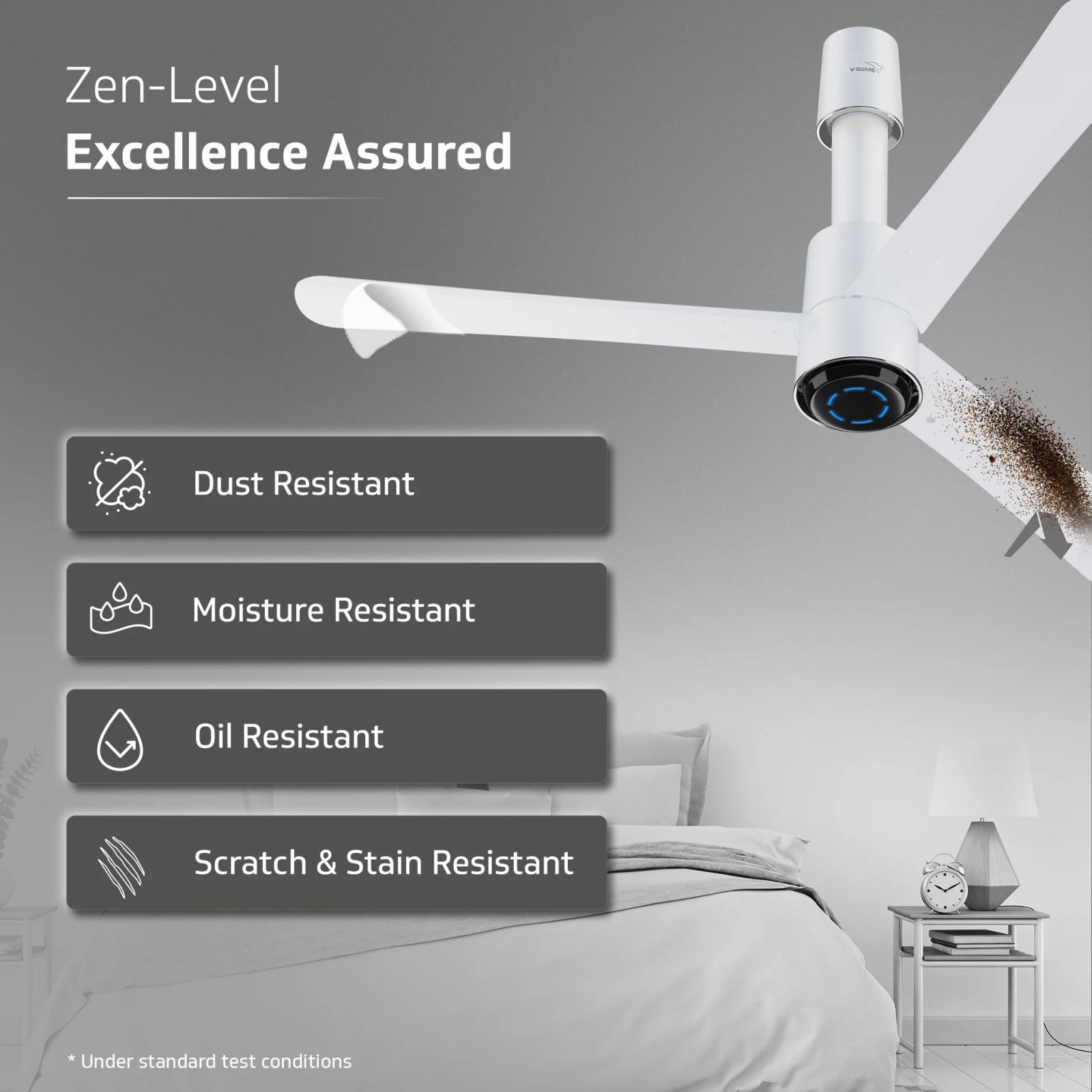 V-GUARD Insight-G 5 Star 1200mm 3 Blade BLDC Motor Ceiling Fan with Remote (UI LED Lights, Blossom White Matte)_9