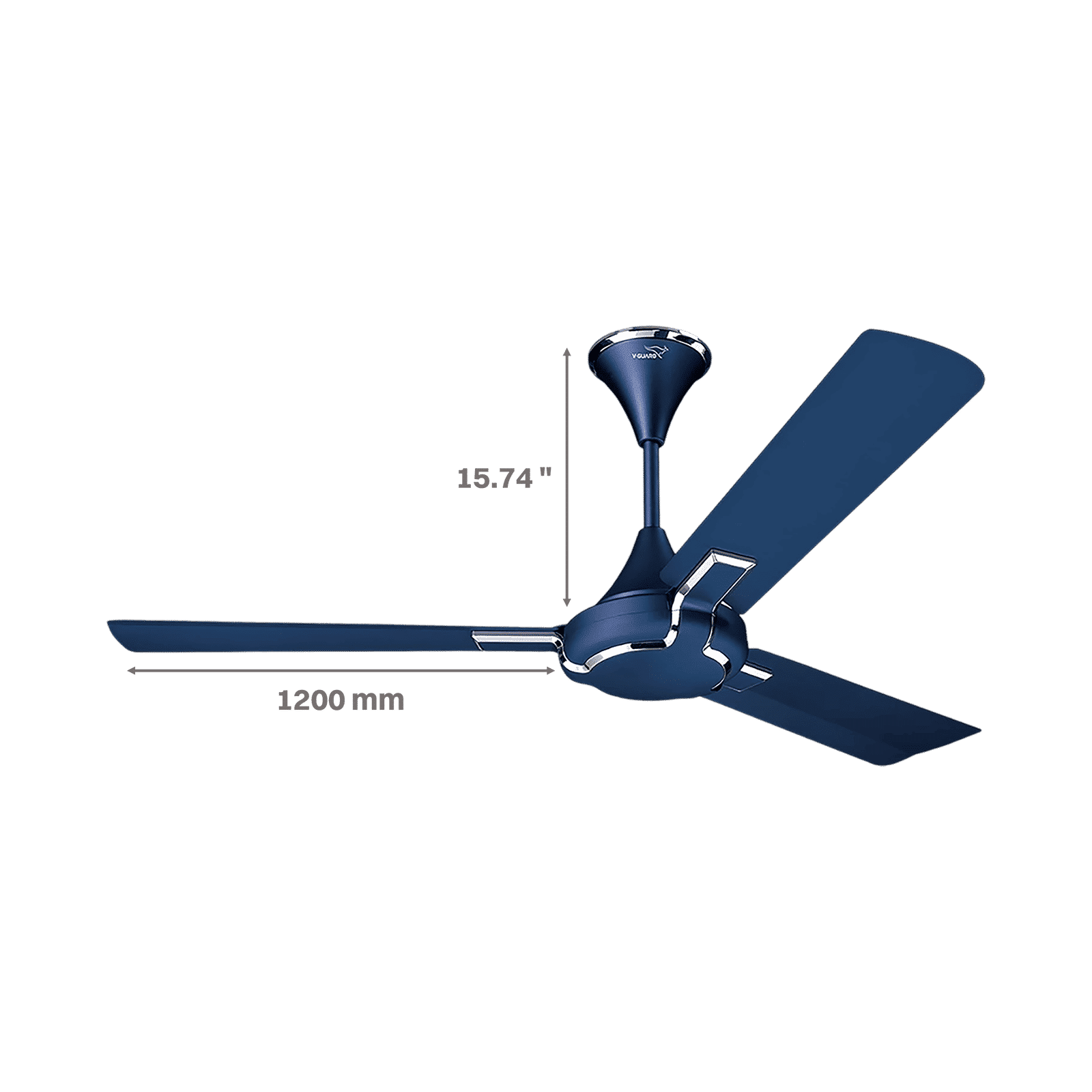 V-Guard Exado Pro AS 1 Star 1200mm 3 Blade Ultra High Speed Ceiling Fan (Anti Dust Technology, Riband Blue Matte)_2