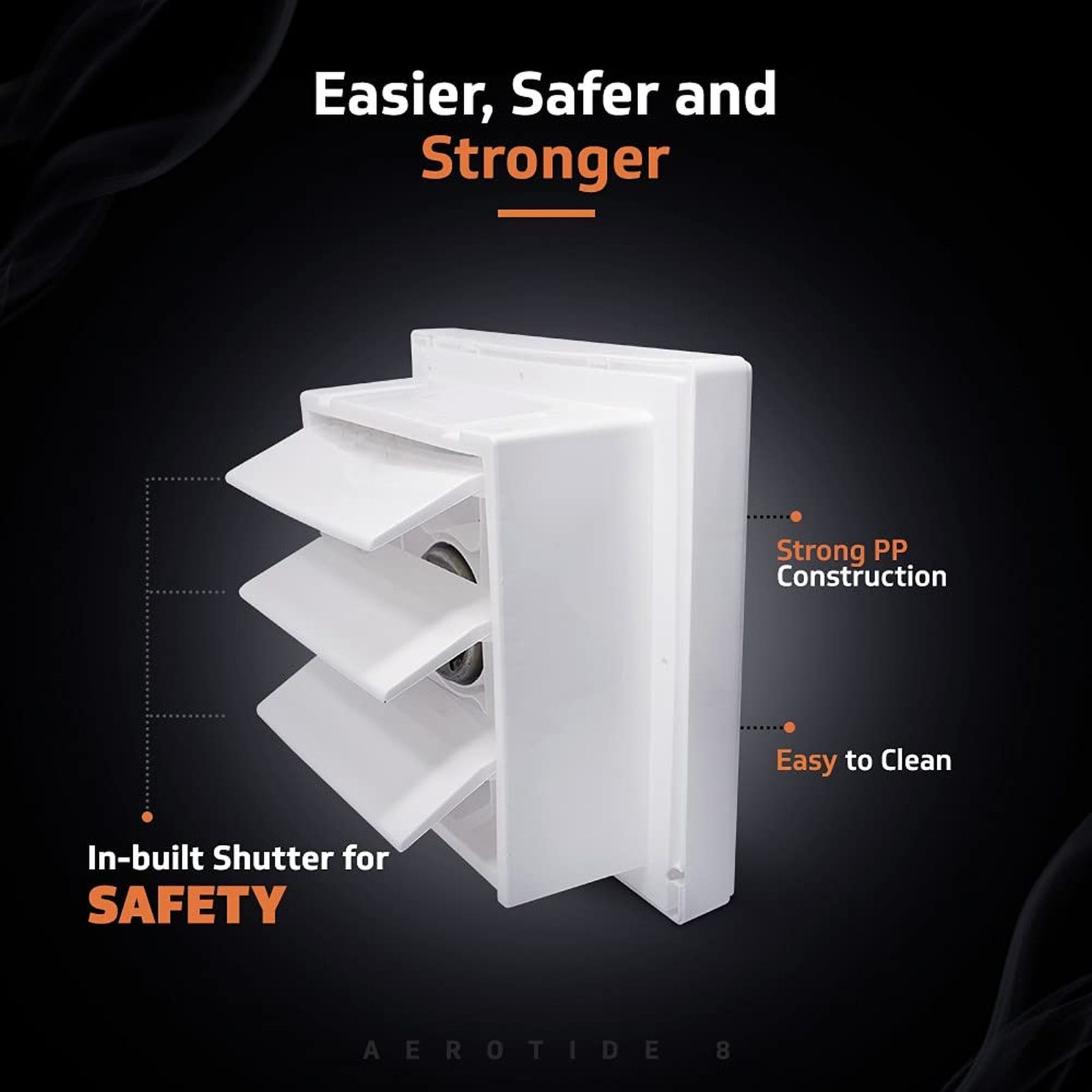 V-GUARD Aerotide 8 Inch 200mm Exhaust Fan (Powerful Copper Motor, White)_5