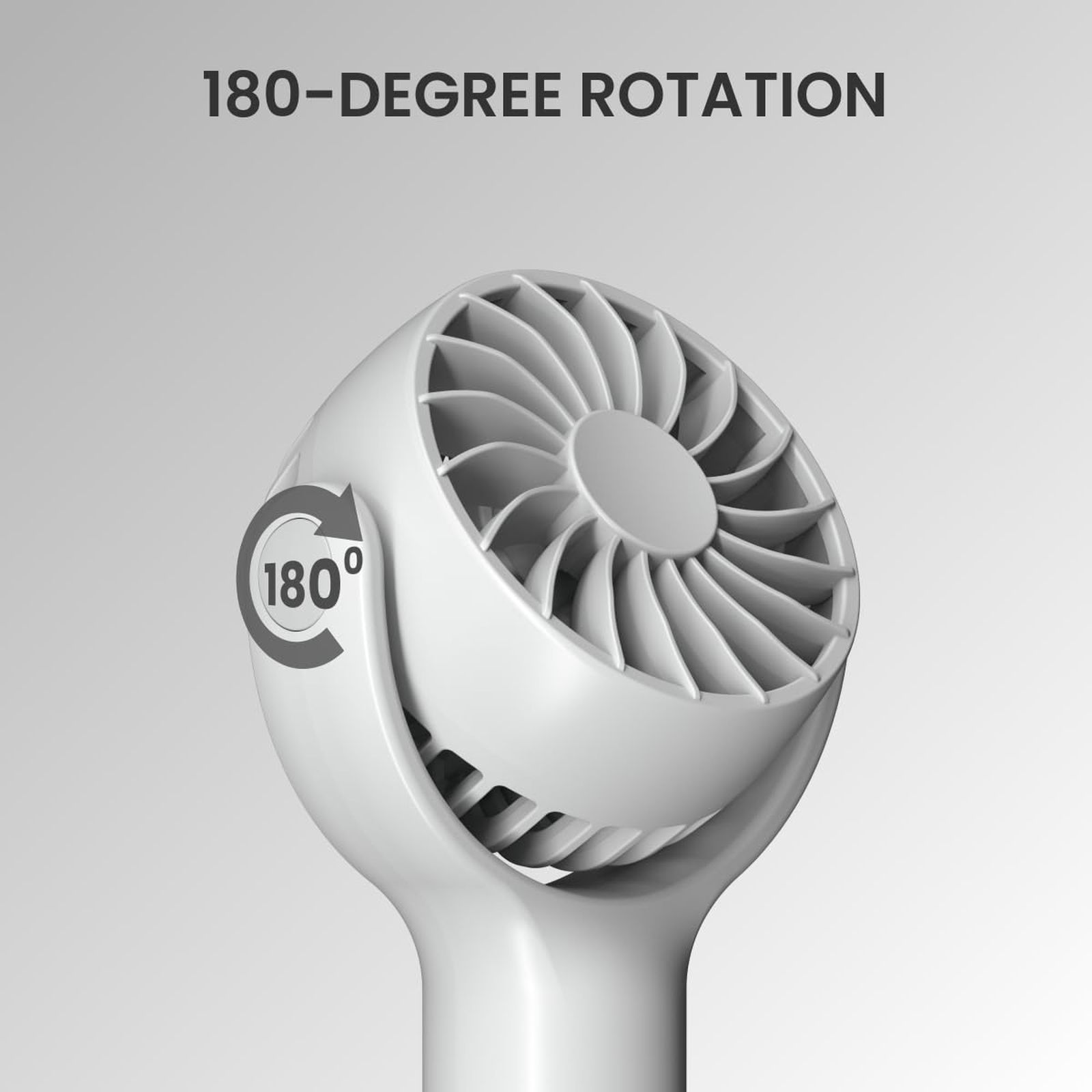 PORTRONICS Toofan Mini 7 Blade Rechargeable Personal Fan with 2000 mAh Battery (180 Degree Rotation, White)_4