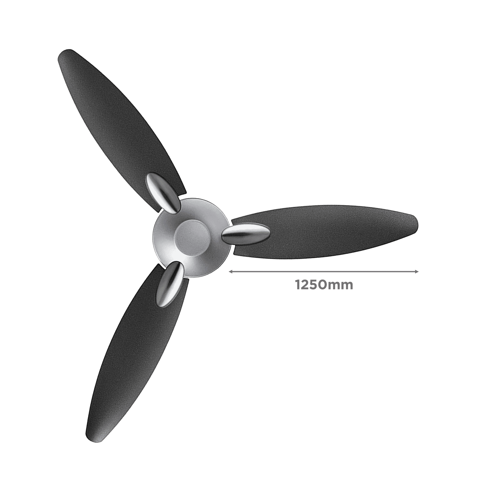 USHA Bloom Daffodil 1250mm 3 Blade Copper Motor Ceiling Fan (Noiseless Operation, Sparkle Grey & Black)_2