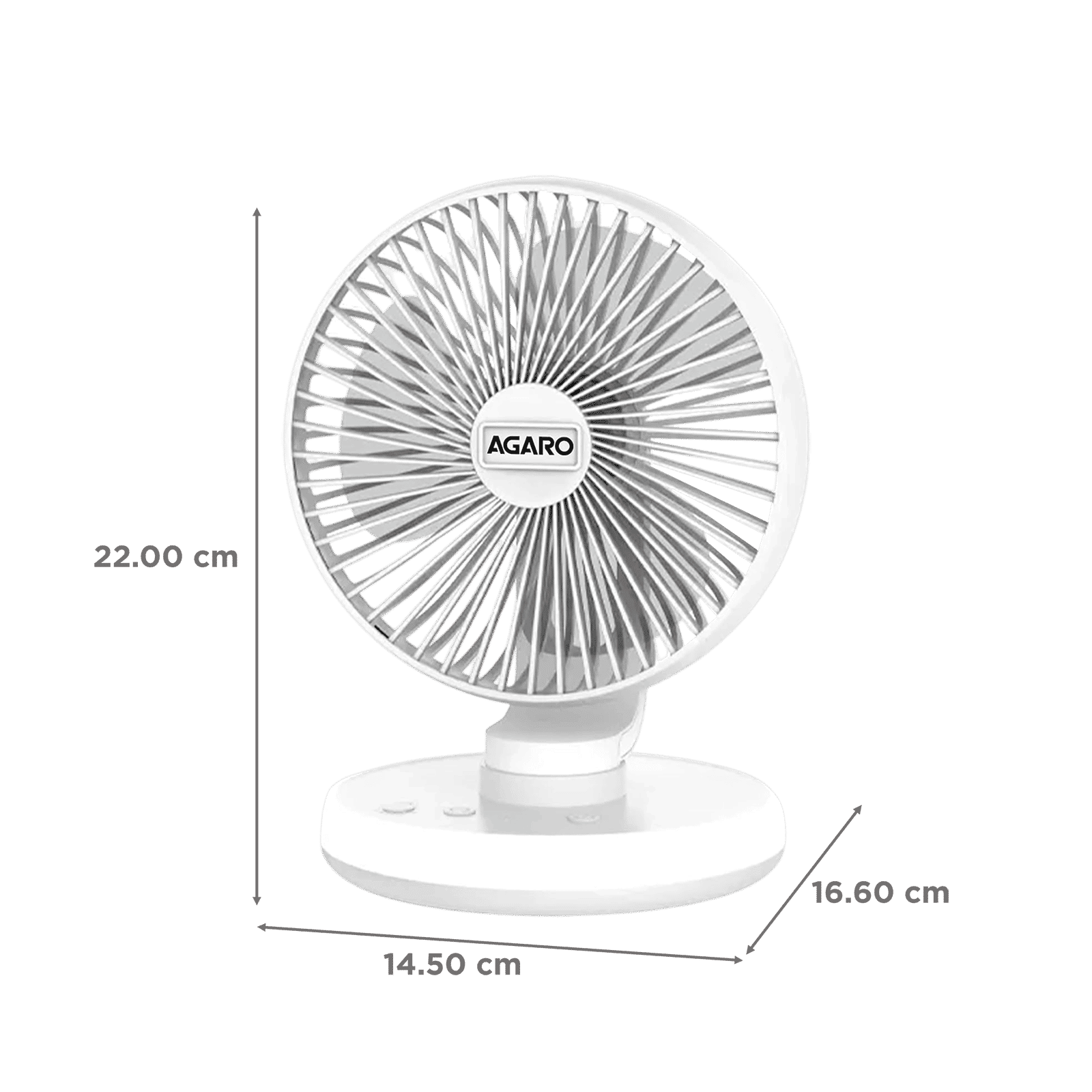 AGARO Alpha 3 Blade Rechargeable Personal Mini Fan (Copper Brushless Motor, White) AGARO Alpha 3 Blade Rechargeable Personal Mini Fan (Copper Brushless Motor, White)_2