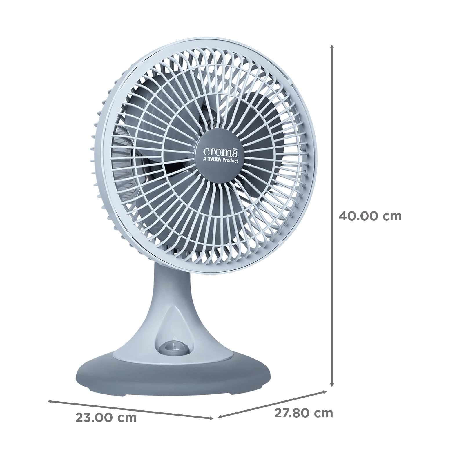 Croma 230mm 3 Blade Copper Motor Table Fan (3 Speed Control, Grey)_2