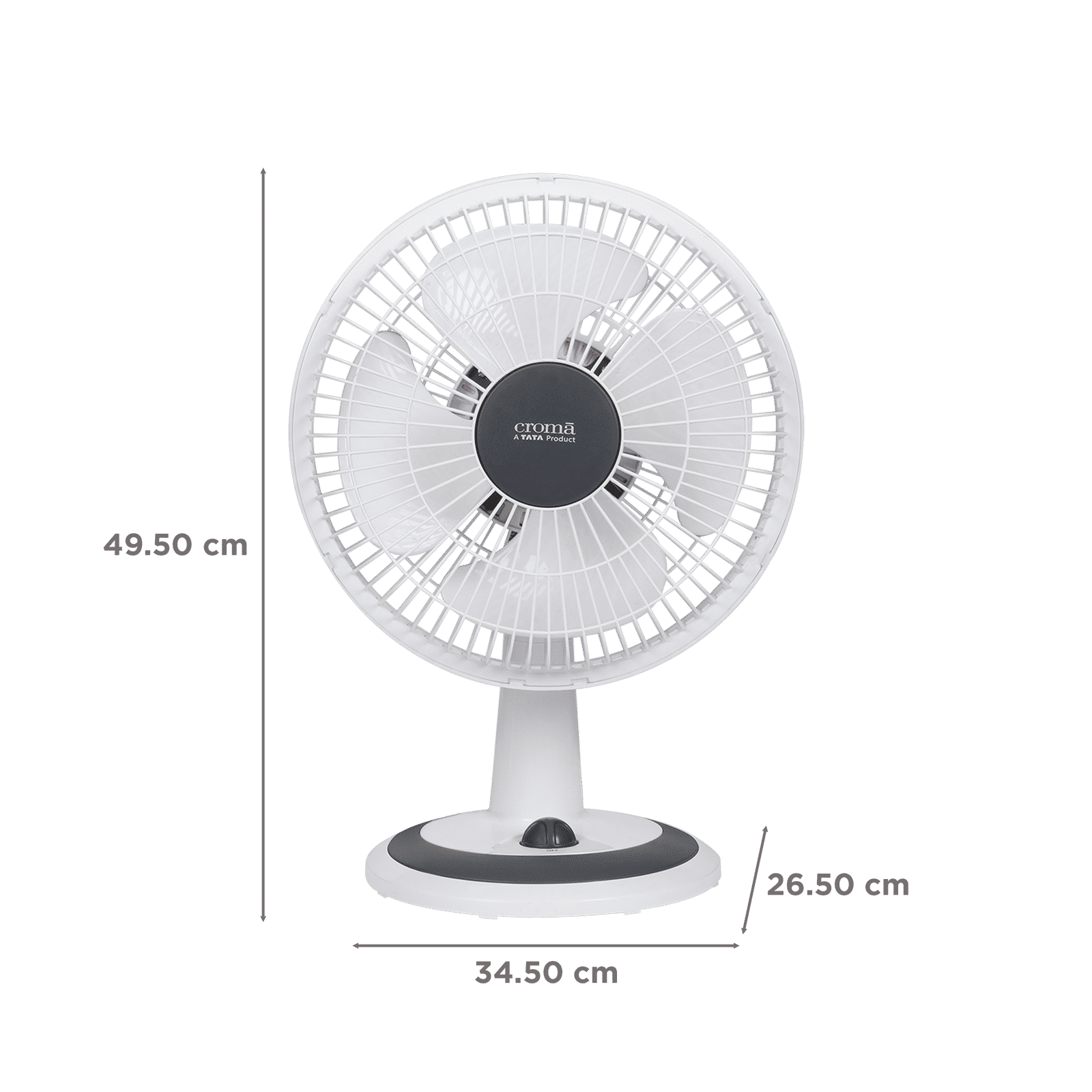 Croma 285mm 4 Blade Copper Motor Table Fan (3 Speed Control, White)_2
