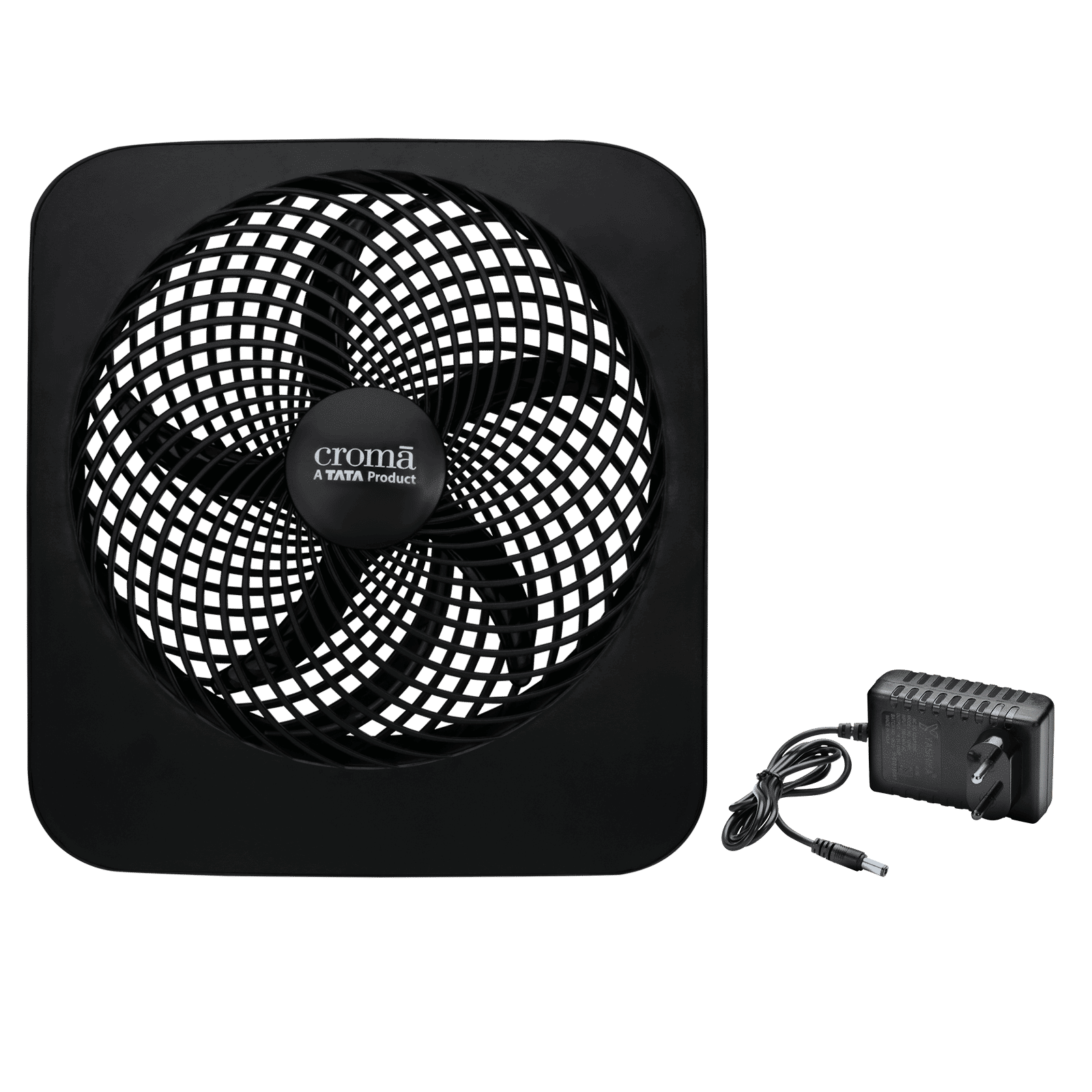 Croma AF2308 225mm 5 Blade Rechargeable Desk Fan (High Air Delivery, Black)_1