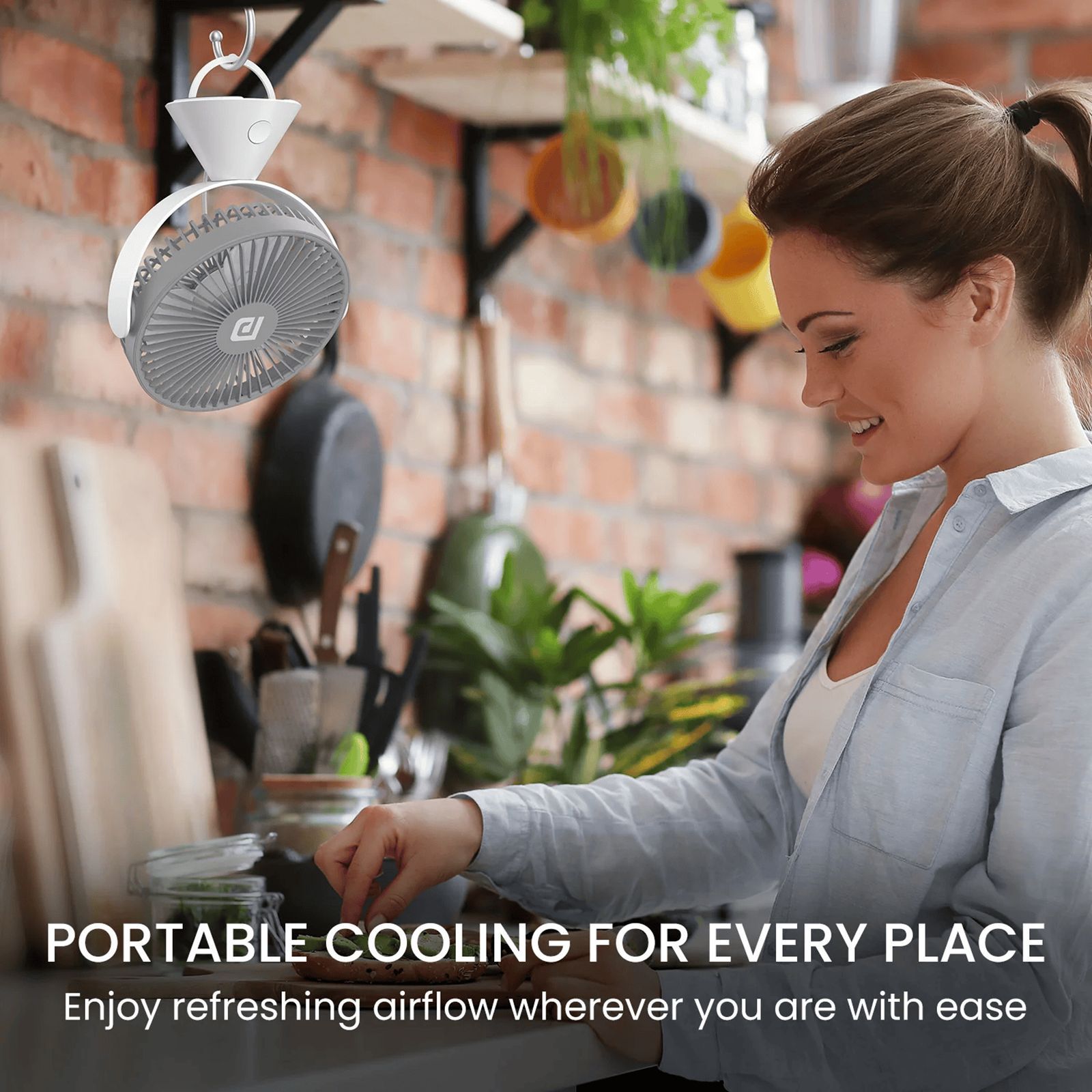 PORTRONICS Aero Breeze 178mm 3 Blade Rechargeable Portable Desktop Fan with 2400 mAh Battery (BLDC Motor, Grey) PORTRONICS Aero Breeze 178mm 3 Blade Rechargeable Portable Desktop Fan with 2400 mAh Battery (BLDC Motor, Grey)_6