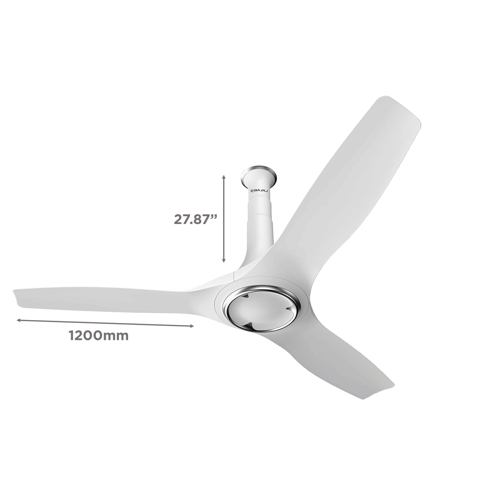 BAJAJ Arioso 12DC5R 5 Star 1200mm 3 Blade BLDC Motor Ceiling Fan with Remote (Low Power Consumption, White Chrome)_2
