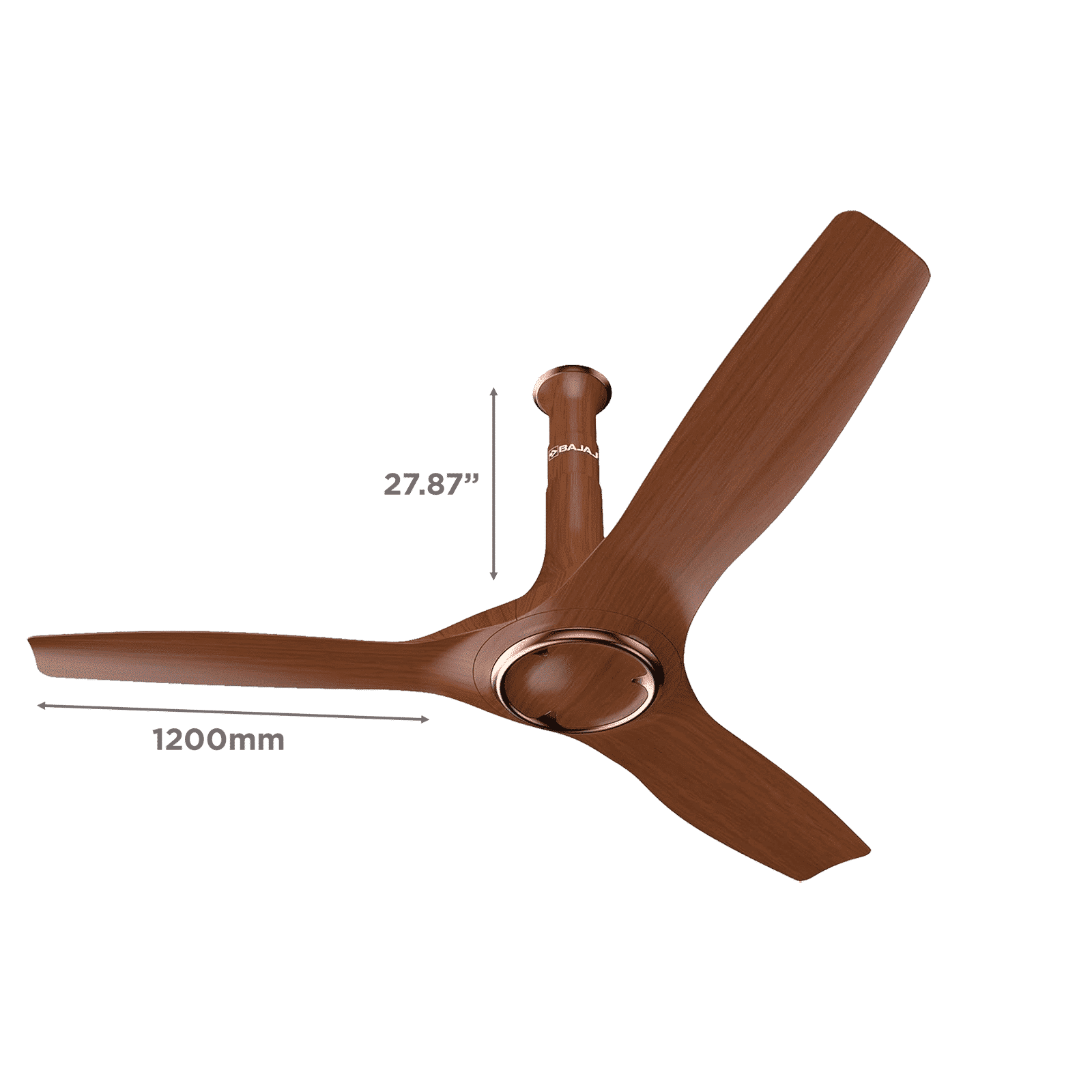 BAJAJ Arioso 12DC5R 5 Star 1200mm 3 Blade BLDC Motor Ceiling Fan with Remote (Low Power Consumption, Walnut Copper)_2