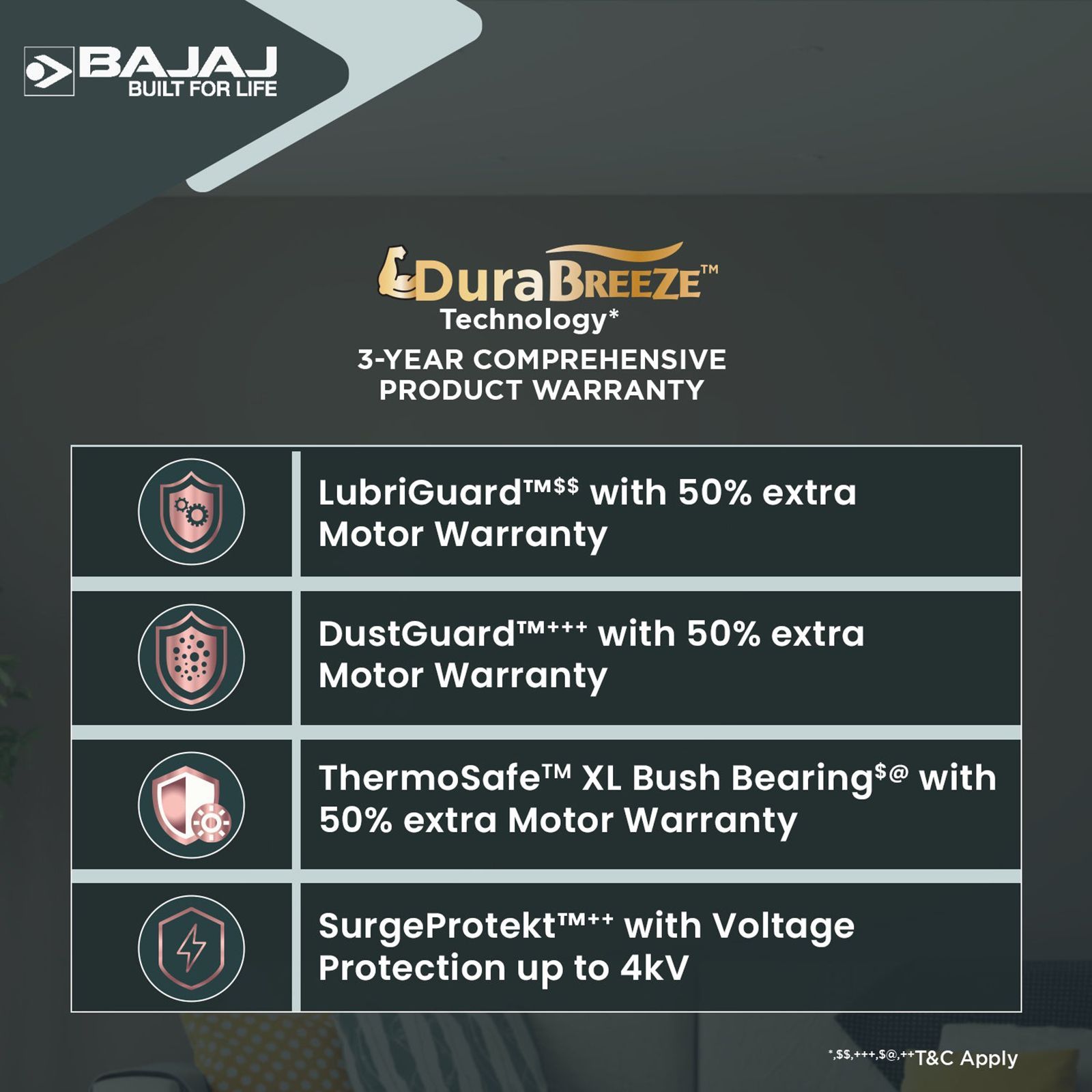 BAJAJ Robusto 400mm 3 Blade Copper Motor Pedestal Fan (DuraBreeze Technology, Icy Blue & White)_7