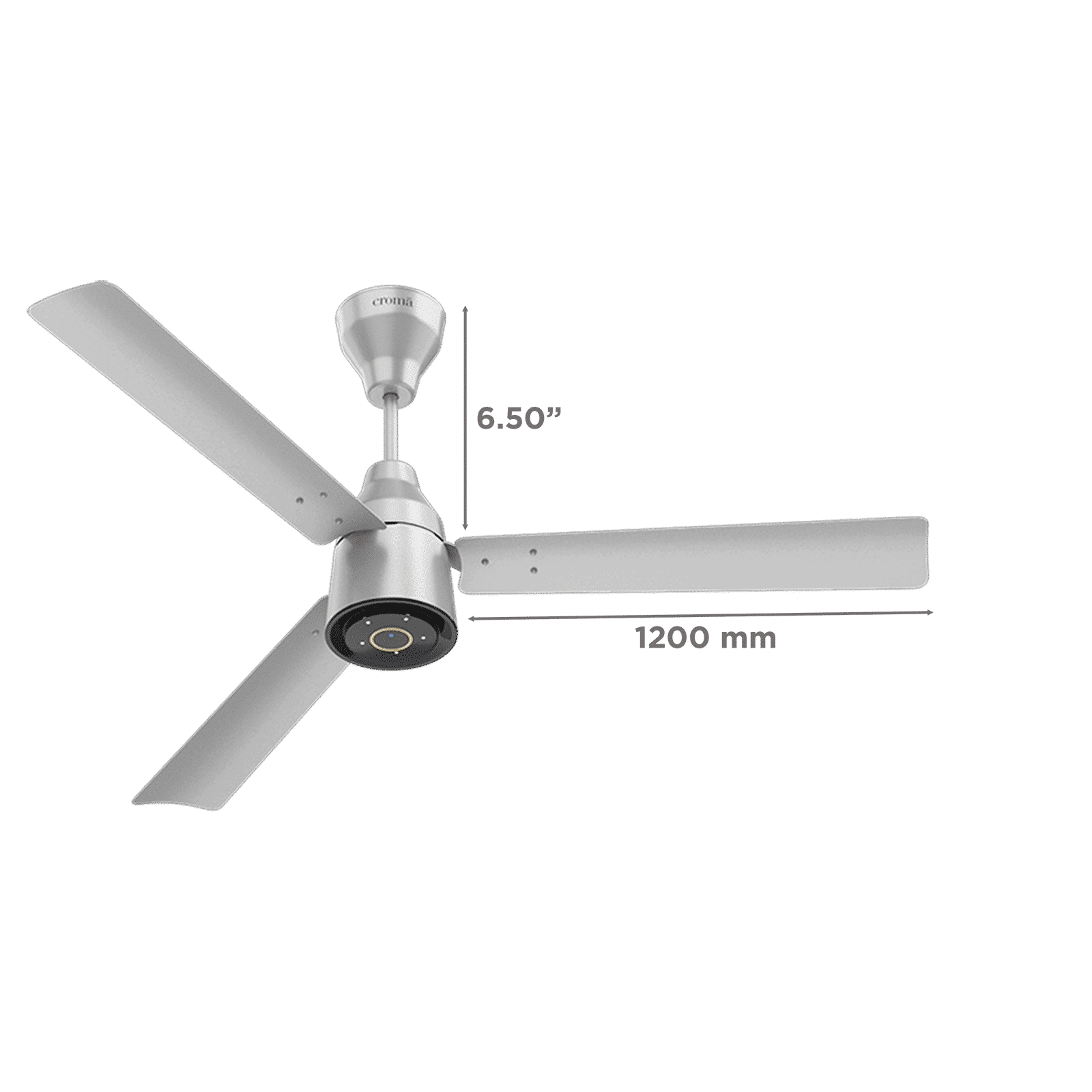 Croma AF2096 5 Star 1200mm 3 Blade BLDC Motor Ceiling Fan with Remote (LED Indicator, Silver Mist)_2