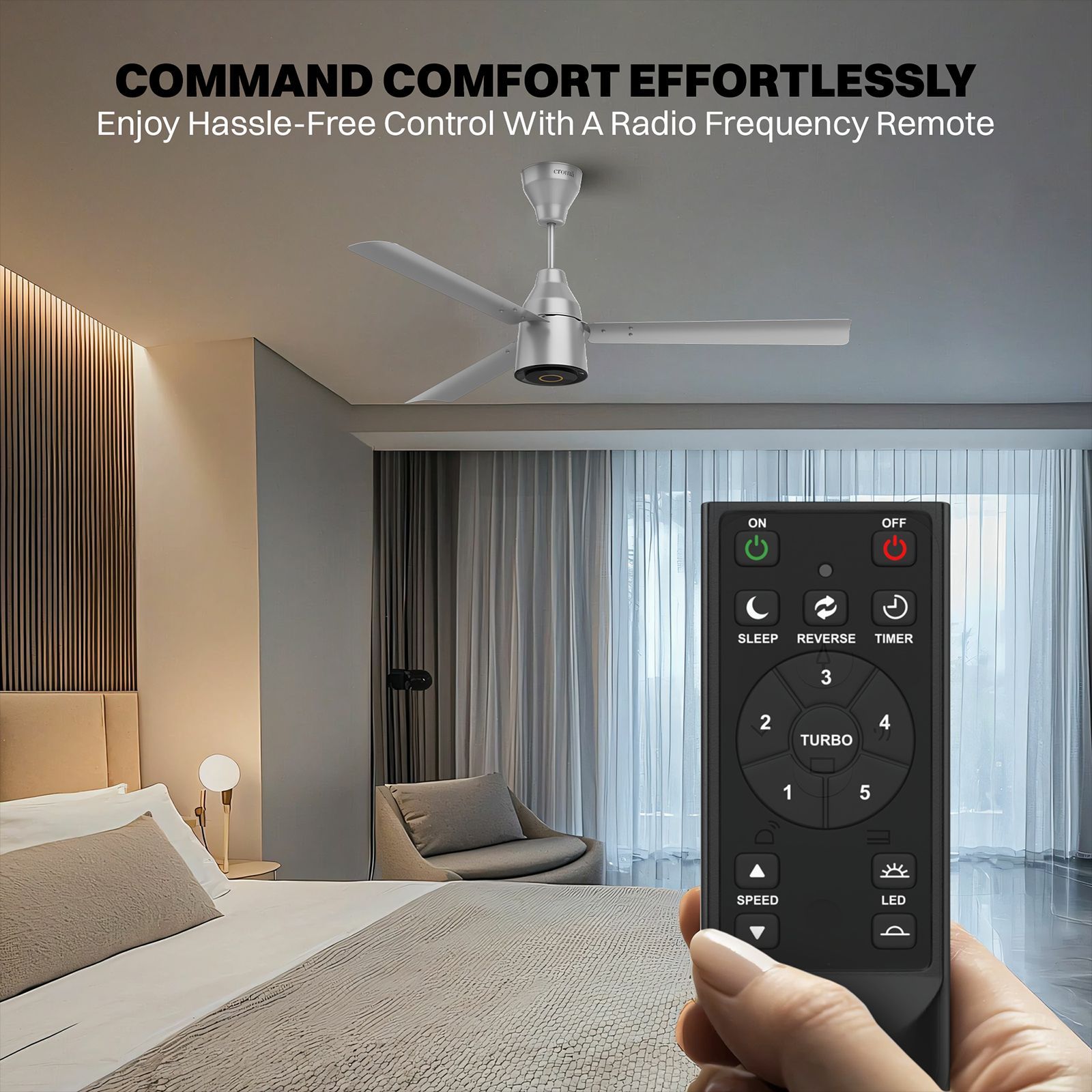 Croma 5 Star 1200mm 3 Blade BLDC Motor Ceiling Fan with Remote (LED Indicator, Silver Mist) Croma 5 Star 1200mm 3 Blade BLDC Motor Ceiling Fan with Remote (LED Indicator, Silver Mist)_9