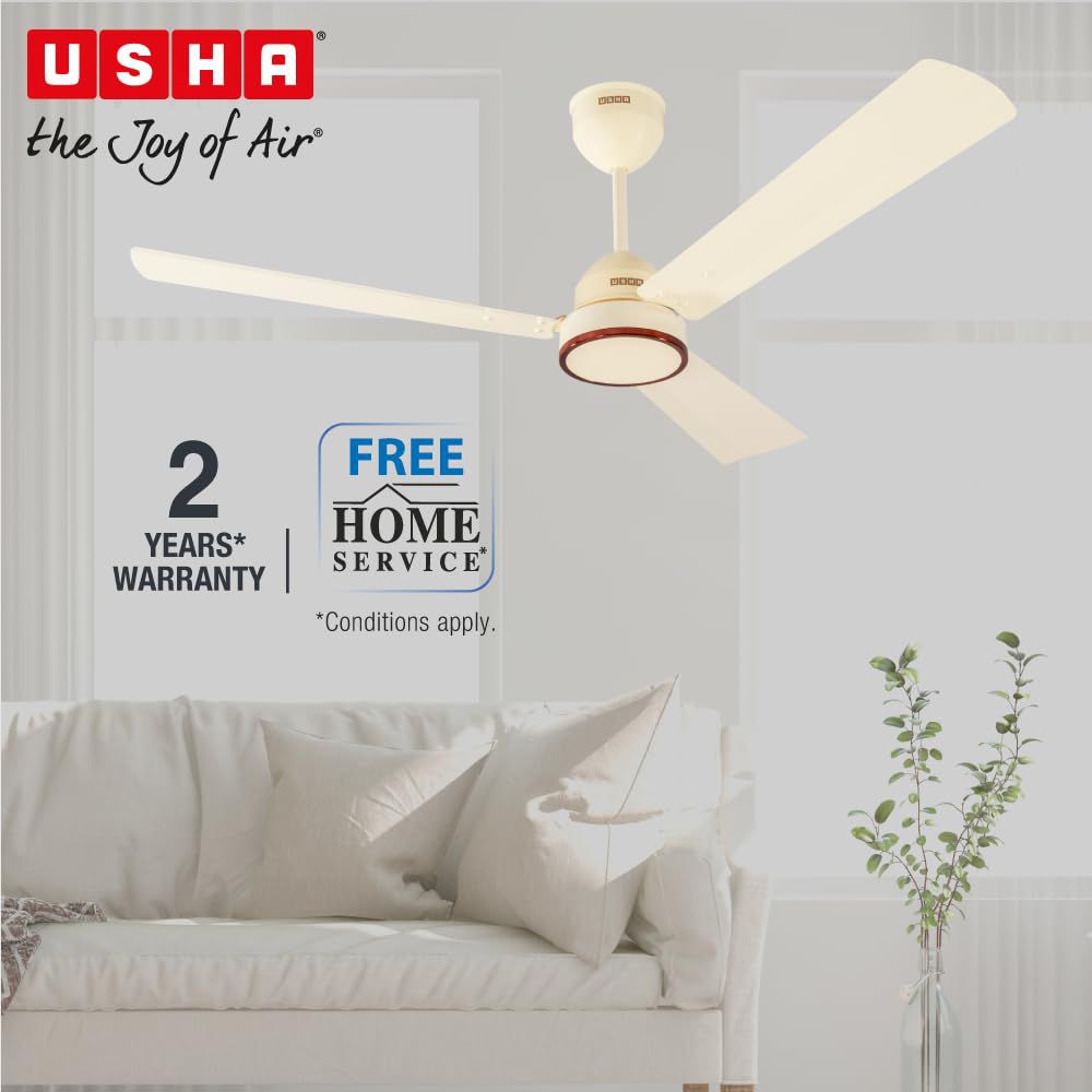 USHA AeroEdge 5 Star 1200mm 3 Blade BLDC Motor Ceiling Fan with Remote (Whisper Quiet Technology, Ivory)_8