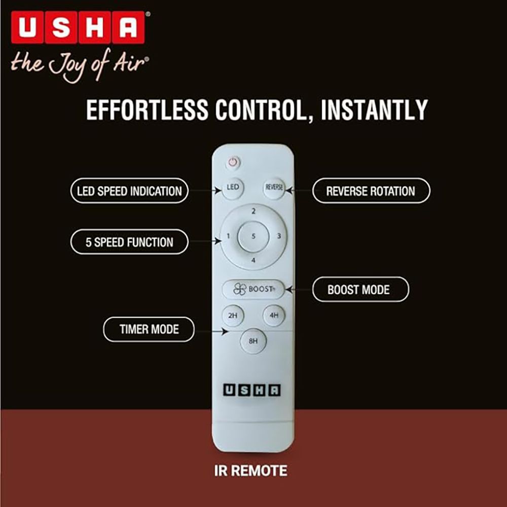 USHA AeroEdge Plus 5 Star 1200mm 3 Blade BLDC Motor Ceiling Fan with Remote (Whisper Quiet Technology, Ivory) USHA AeroEdge Plus 5 Star 1200mm 3 Blade BLDC Motor Ceiling Fan with Remote (Whisper Quiet Technology, Ivory)_6