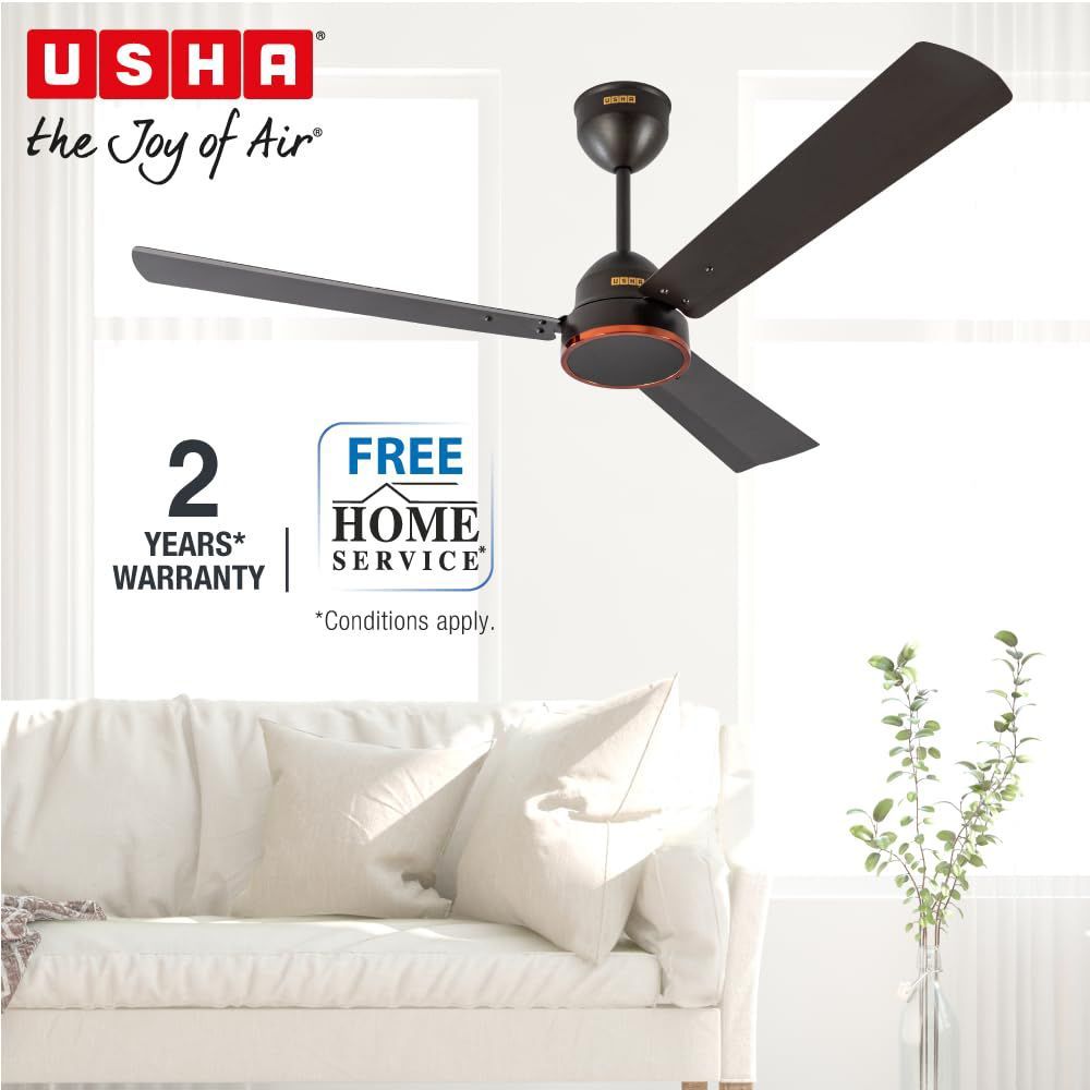 USHA AeroEdge 5 Star 1200mm 3 Blade BLDC Motor Ceiling Fan with Remote (Whisper Quiet Technology, Smoke Brown)_8