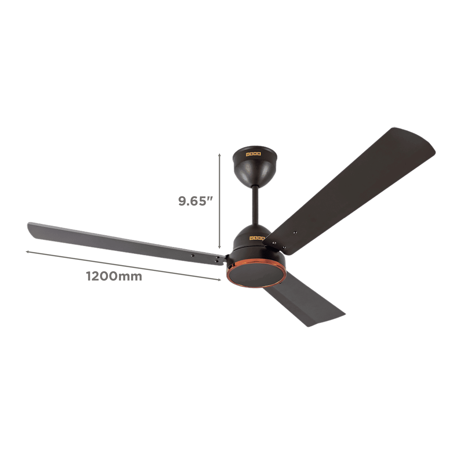 USHA AeroEdge 5 Star 1200mm 3 Blade BLDC Motor Ceiling Fan with Remote (Whisper Quiet Technology, Smoke Brown)_2