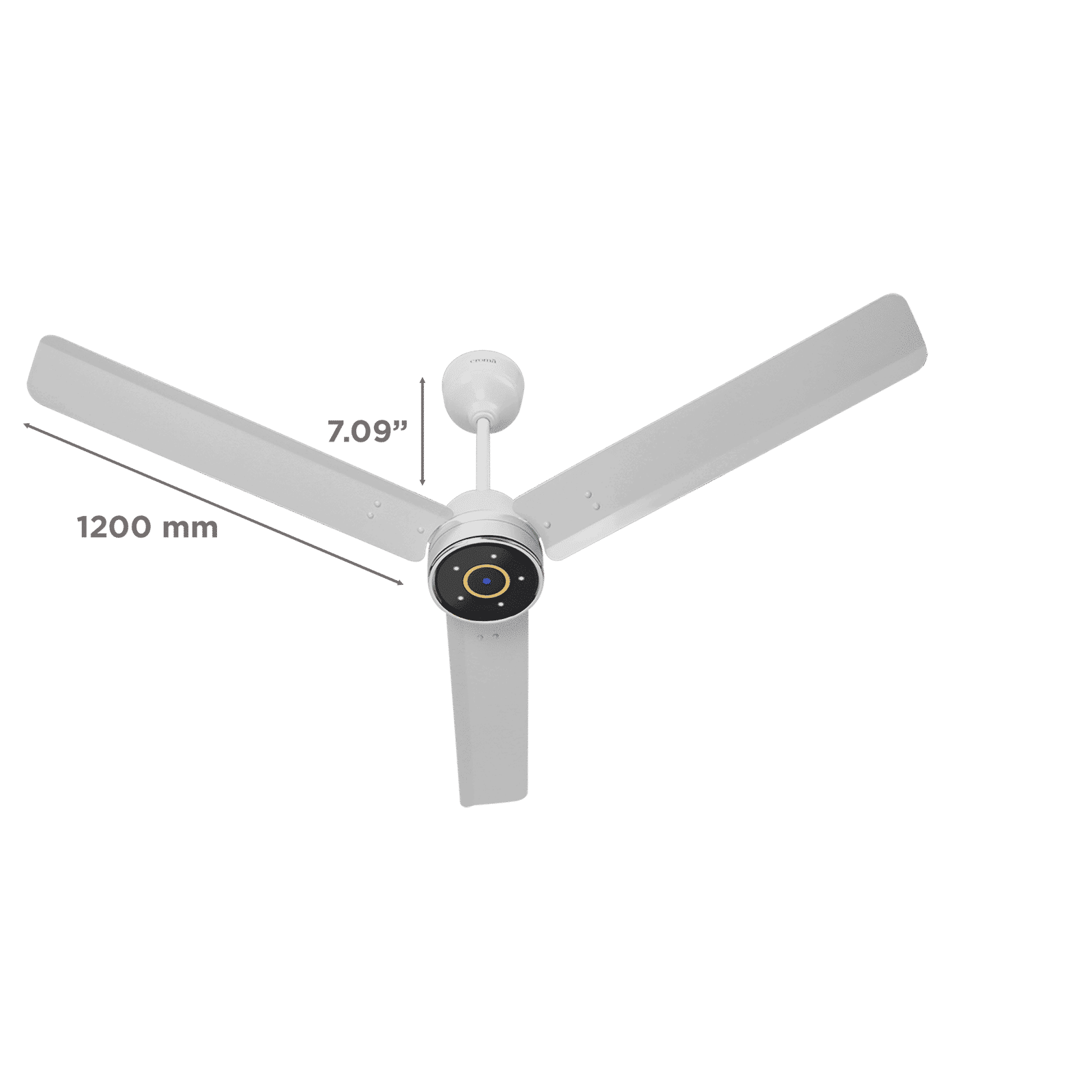 Croma AF2007 5 Star 1200mm 3 Blade BLDC Motor Ceiling Fan with Remote (LED Speed Indicator, White)_2