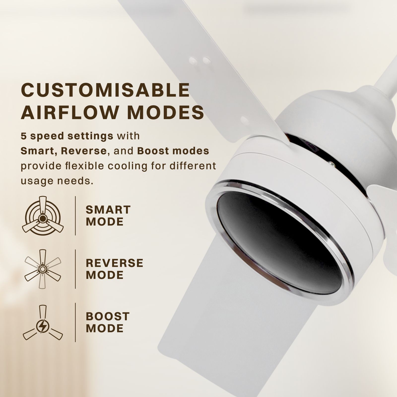 Croma 5 Star 1200mm 3 Blade BLDC Motor Ceiling Fan with Remote (LED Speed Indicator, White) Croma 5 Star 1200mm 3 Blade BLDC Motor Ceiling Fan with Remote (LED Speed Indicator, White)_6