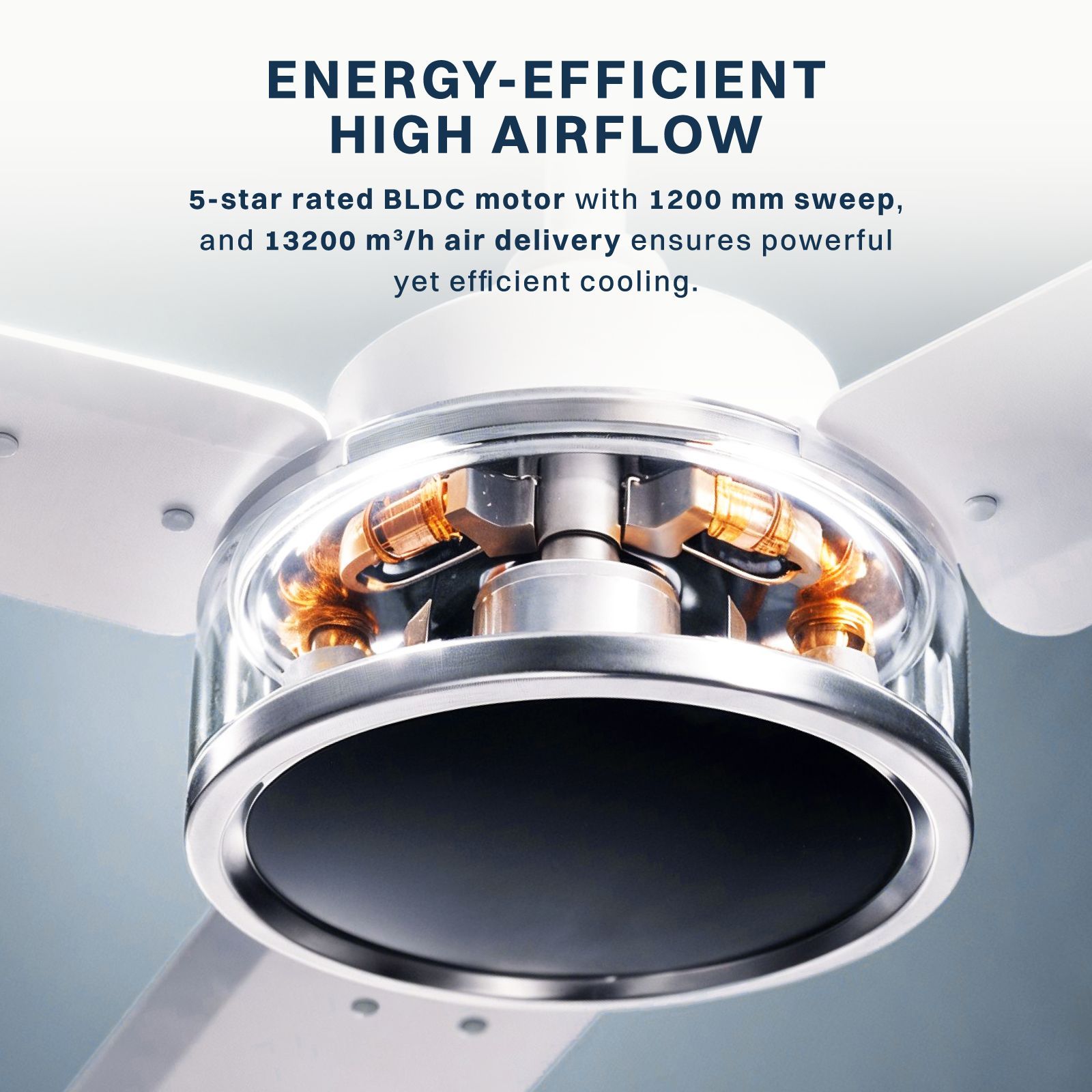 Croma 5 Star 1200mm 3 Blade BLDC Motor Ceiling Fan with Remote (LED Speed Indicator, White) Croma 5 Star 1200mm 3 Blade BLDC Motor Ceiling Fan with Remote (LED Speed Indicator, White)_8