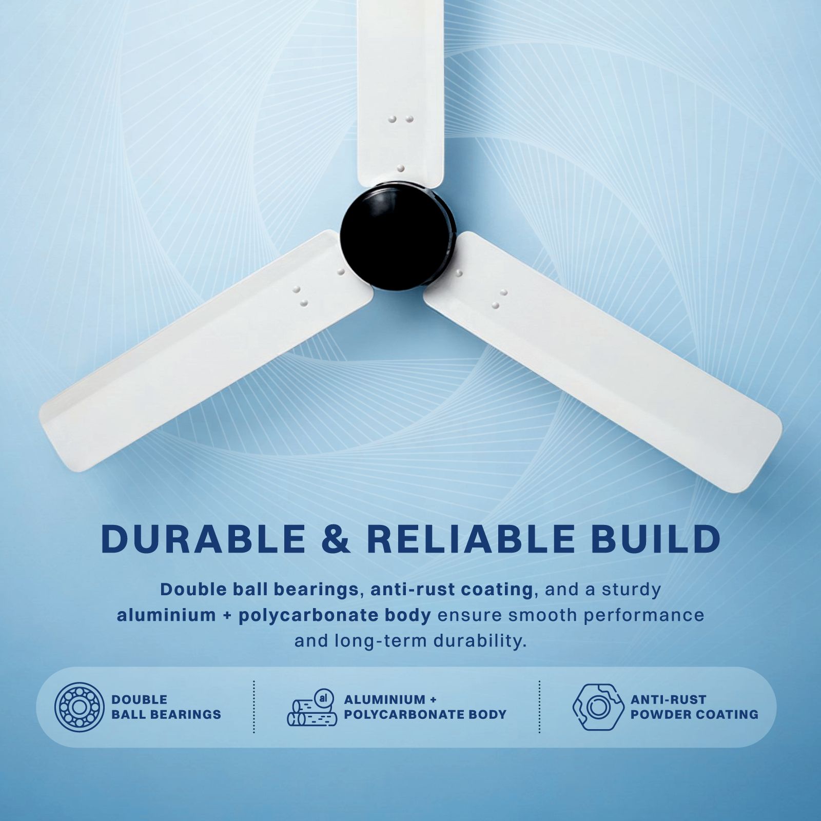 Croma 5 Star 1200mm 3 Blade BLDC Motor Ceiling Fan with Remote (LED Speed Indicator, White) Croma 5 Star 1200mm 3 Blade BLDC Motor Ceiling Fan with Remote (LED Speed Indicator, White)_9