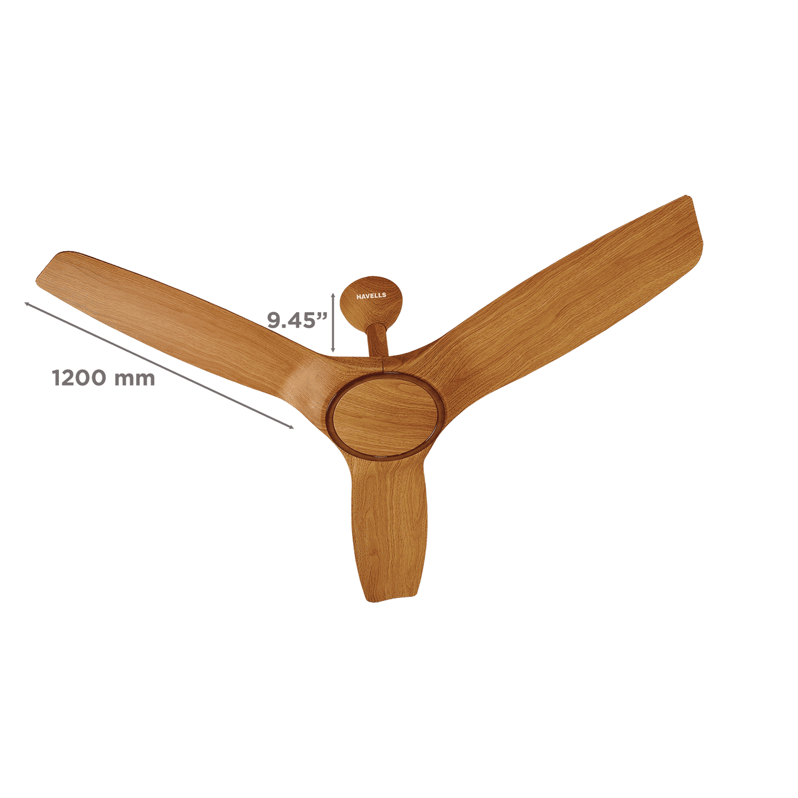 HAVELLS  Stealth Air 5 Star 1200mm 3 Blade BLDC Motor Ceiling Fan with Remote (Aerodynamic Blades, Pinewood Cola Chrome)_2