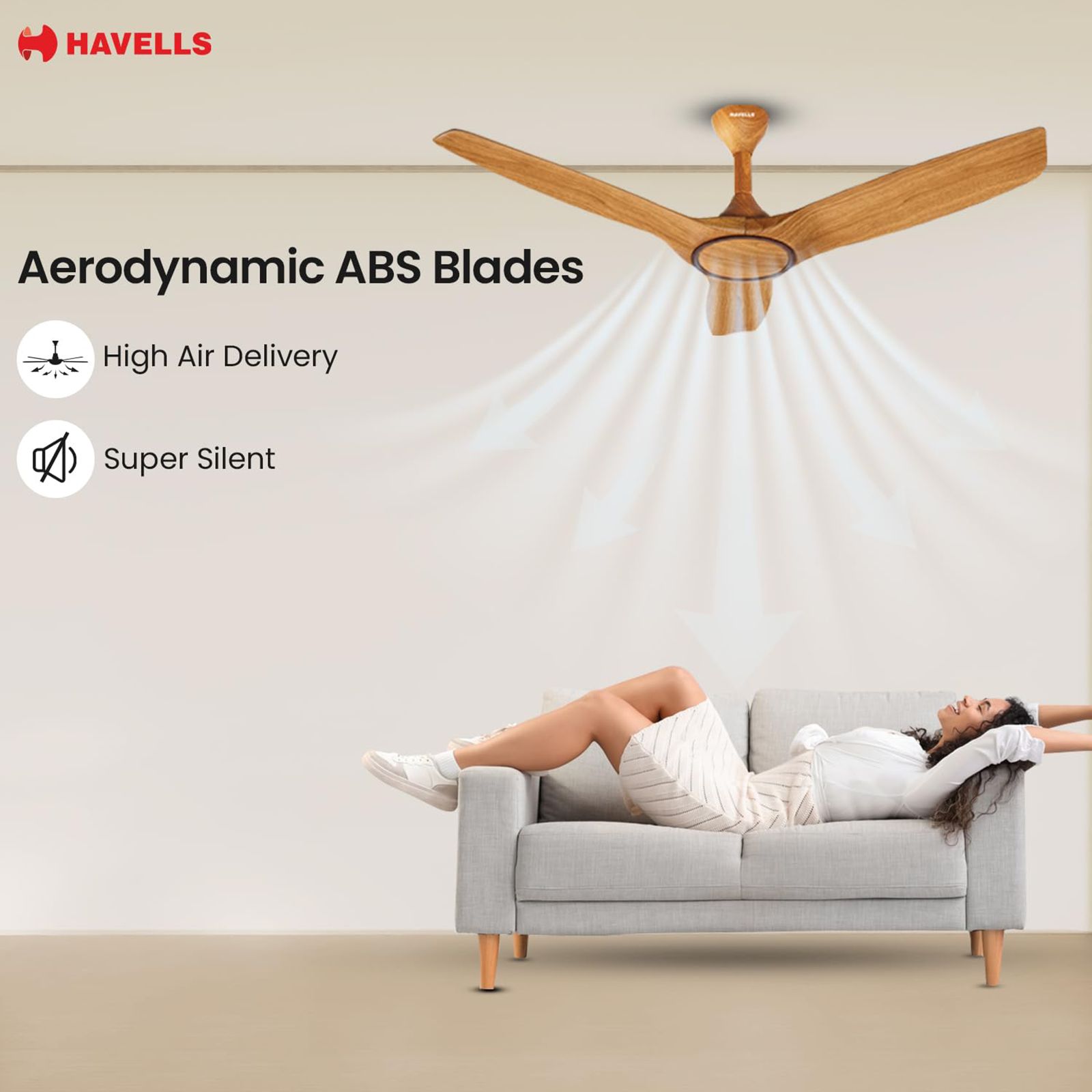 HAVELLS  Stealth Air 5 Star 1200mm 3 Blade BLDC Motor Ceiling Fan with Remote (Aerodynamic Blades, Pinewood Cola Chrome)_5