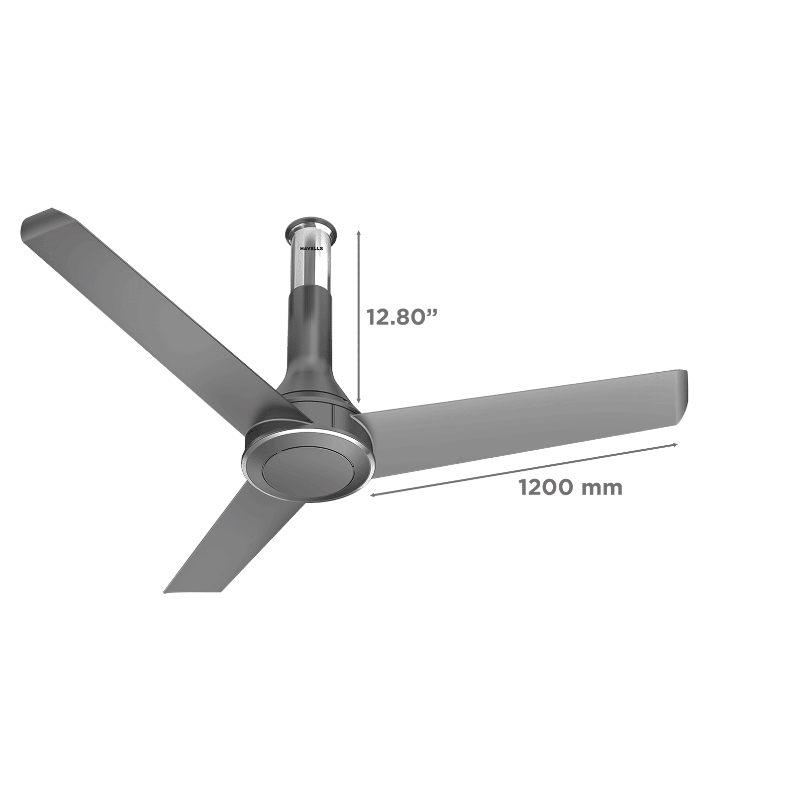 HAVELLS Crista 5 Star 1200mm 3 Blade BLDC Motor Ceiling Fan with Remote (Aerodynamic Winglet Blades, Slate Chrome)_2