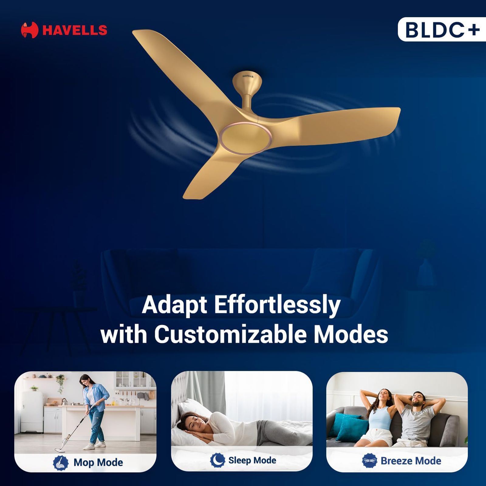 HAVELLS Stealth Air 5 Star 1200mm 3 Blade BLDC Motor Ceiling Fan with Remote (Aerodynamic Blades, Champagne) HAVELLS Stealth Air 5 Star 1200mm 3 Blade BLDC Motor Ceiling Fan with Remote (Aerodynamic Blades, Champagne)_9
