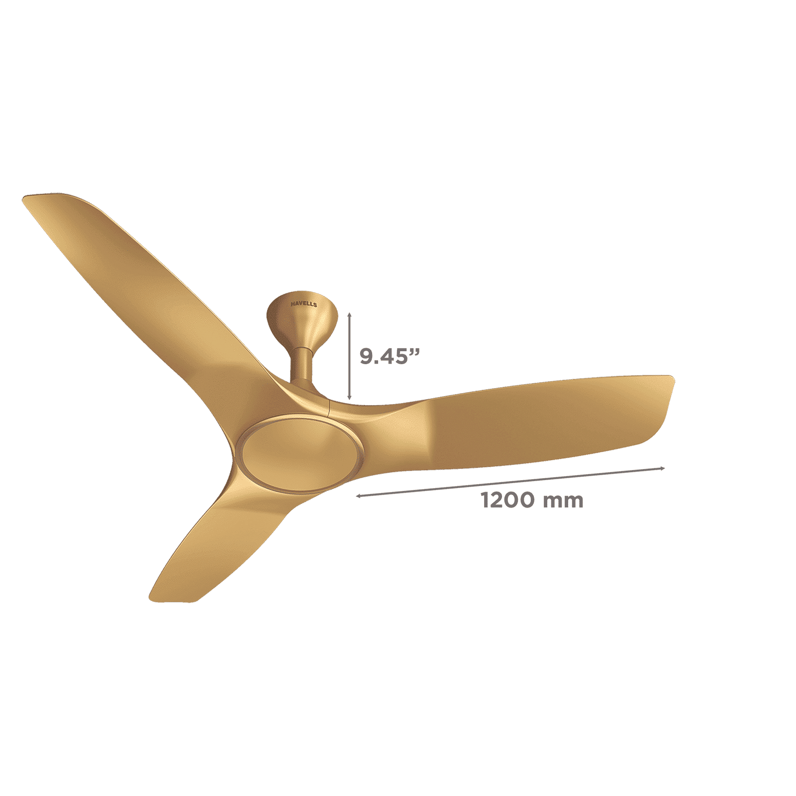 HAVELLS  Stealth Air 5 Star 1200mm 3 Blade BLDC Motor Ceiling Fan with Remote (Aerodynamic Blades, Champagne)_2