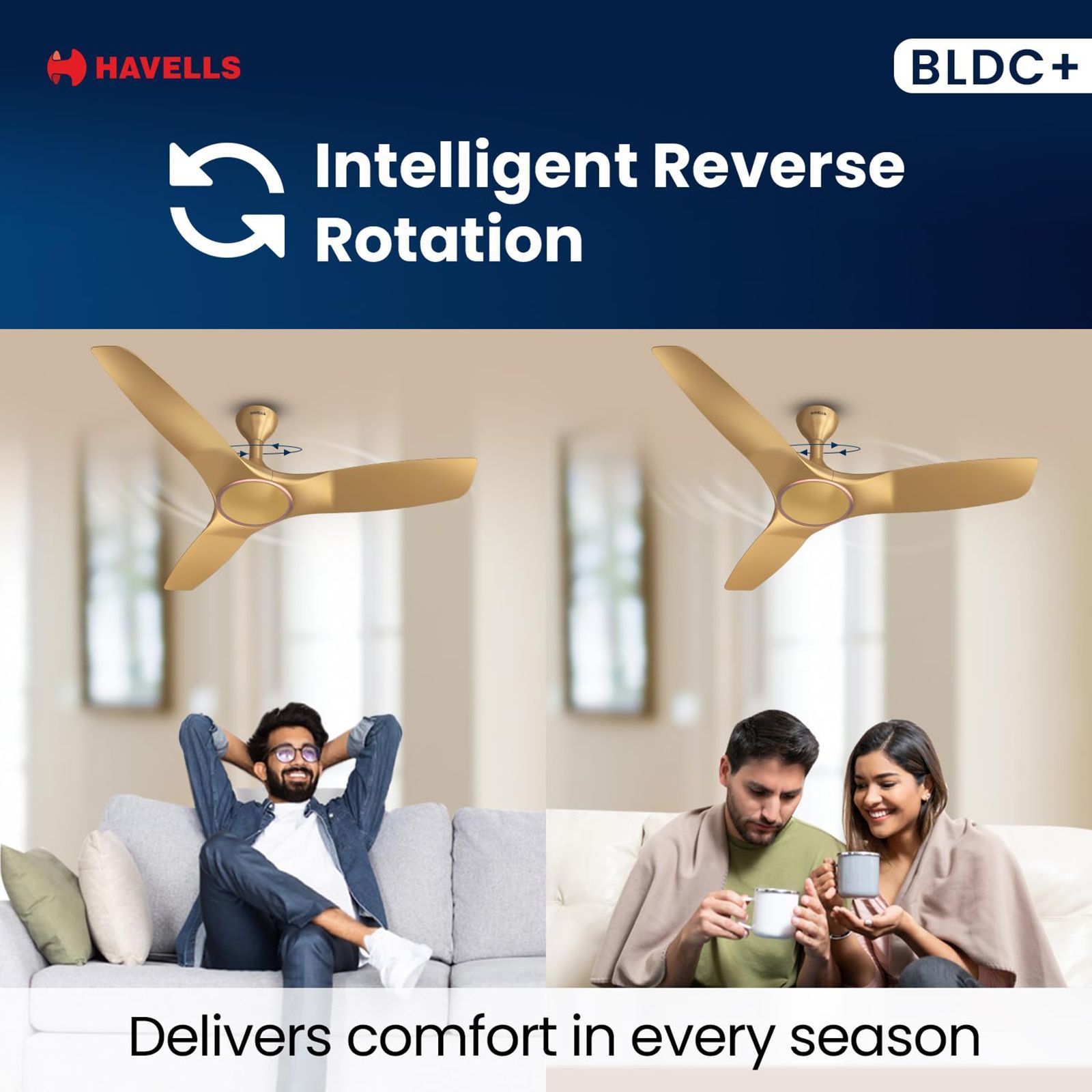 HAVELLS Stealth Air 5 Star 1200mm 3 Blade BLDC Motor Ceiling Fan with Remote (Aerodynamic Blades, Champagne) HAVELLS Stealth Air 5 Star 1200mm 3 Blade BLDC Motor Ceiling Fan with Remote (Aerodynamic Blades, Champagne)_4