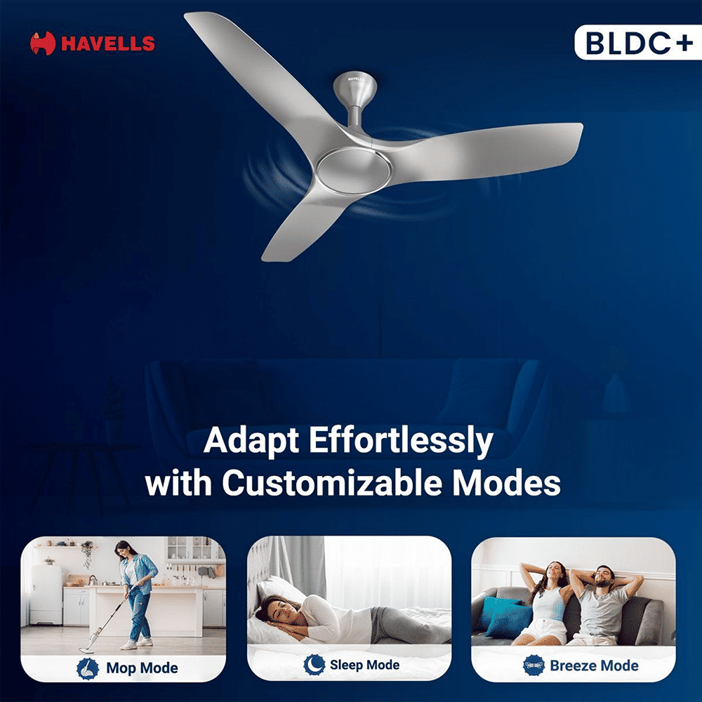 HAVELLS Stealth Air 5 Star 1200 mm 3 Blade BLDC Motor Ceiling Fan with Remote (Aerodynamic Blades, Mist)_5