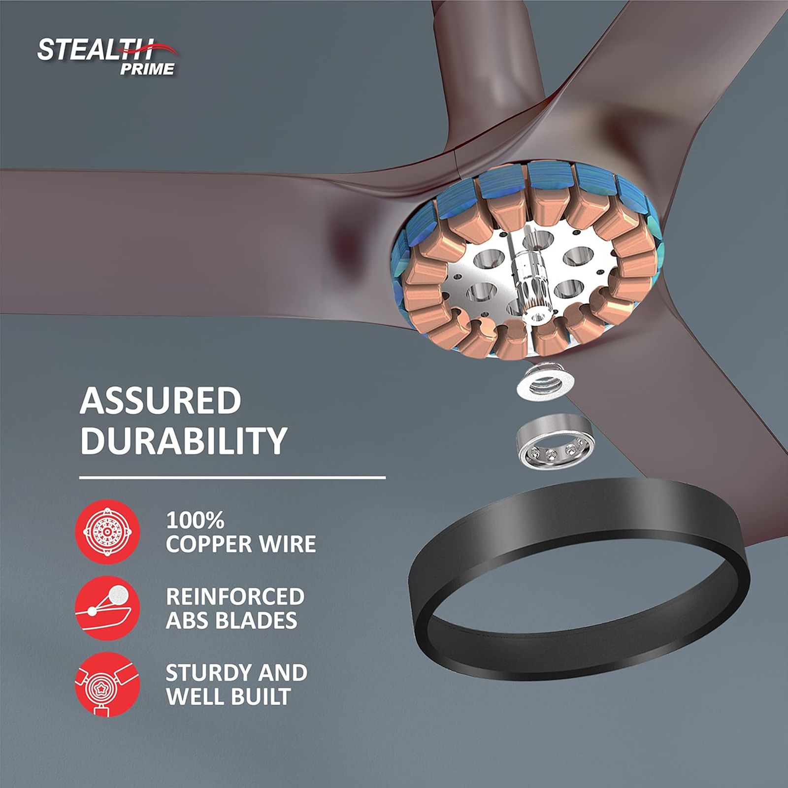 HAVELLS Stealth Prime 5 Star 1200mm 3 Blade BLDC Motor Ceiling Fan with Remote (Aerodynamic Blades, Marble Dusk)_4