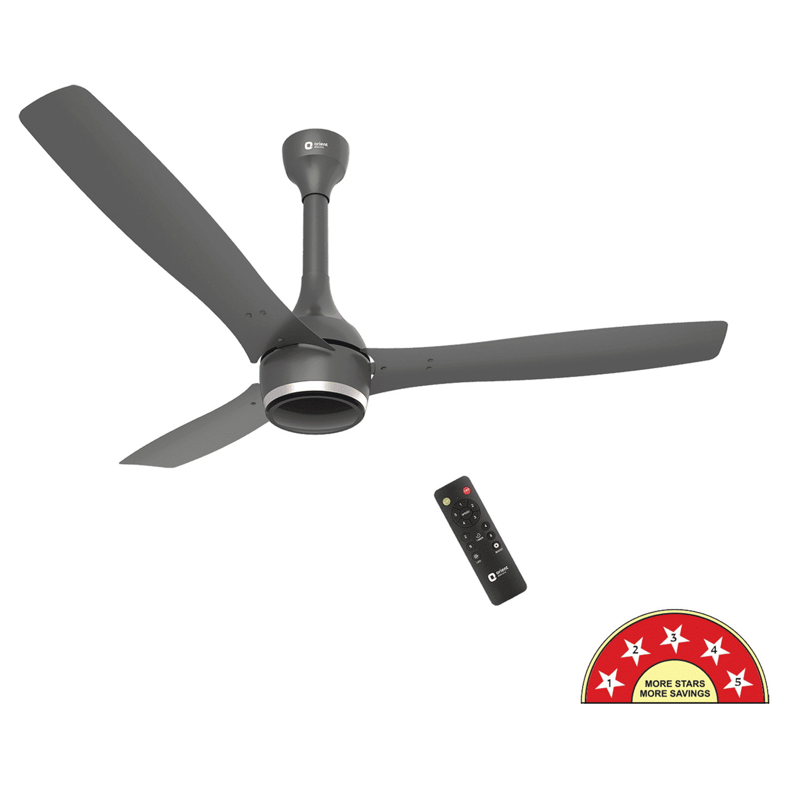 Orient Aeon 5 Star 1200mm 3 Blade BLDC Motor Ceiling Fan with Remote (Antidust, Cloud Grey)_1