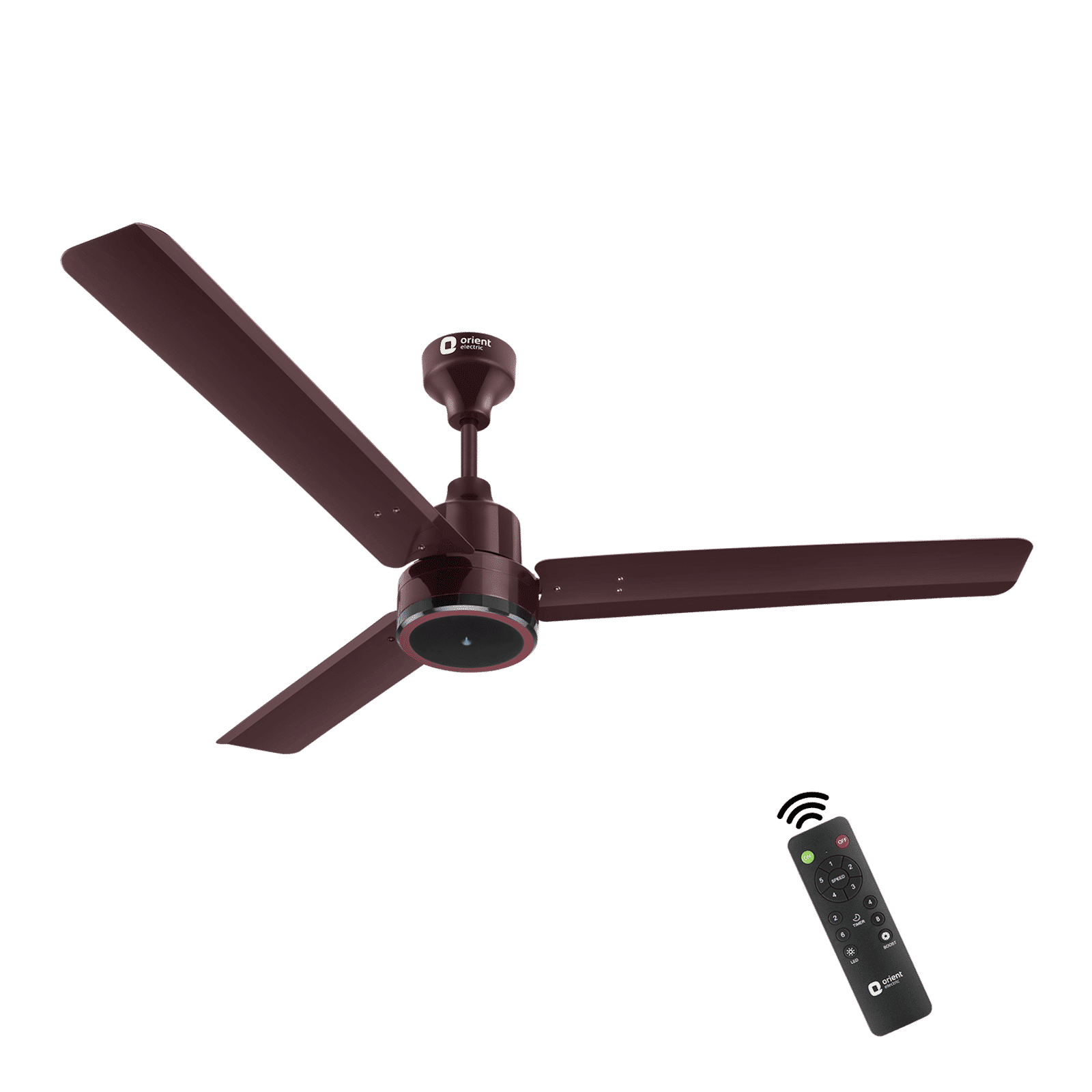 Orient Zeno 5 Star 1200mm 3 Blade BLDC Motor Ceiling Fan with Remote (Boost Mode, Brown)_1