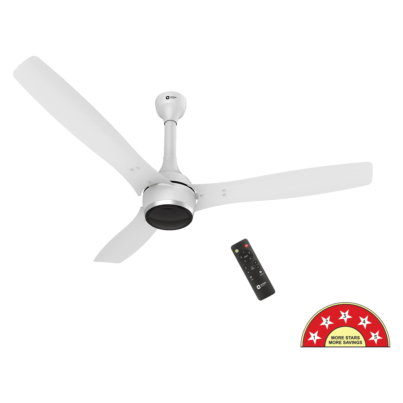 Orient Aeon 5 Star 1200mm 3 Blade BLDC Motor Ceiling Fan with Remote (Antidust, Pixel White)_1