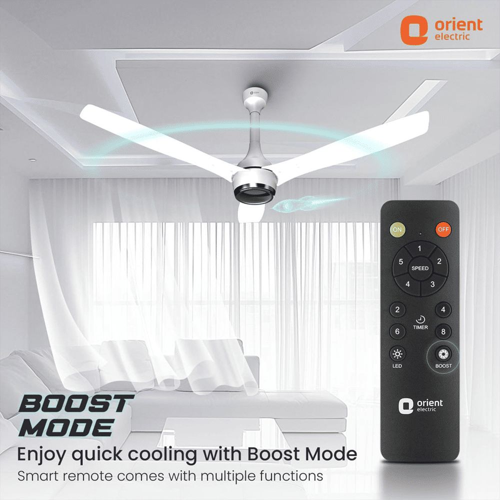 Orient Aeon 5 Star 1200mm 3 Blade BLDC Motor Ceiling Fan with Remote (Antidust, Pixel White)_5